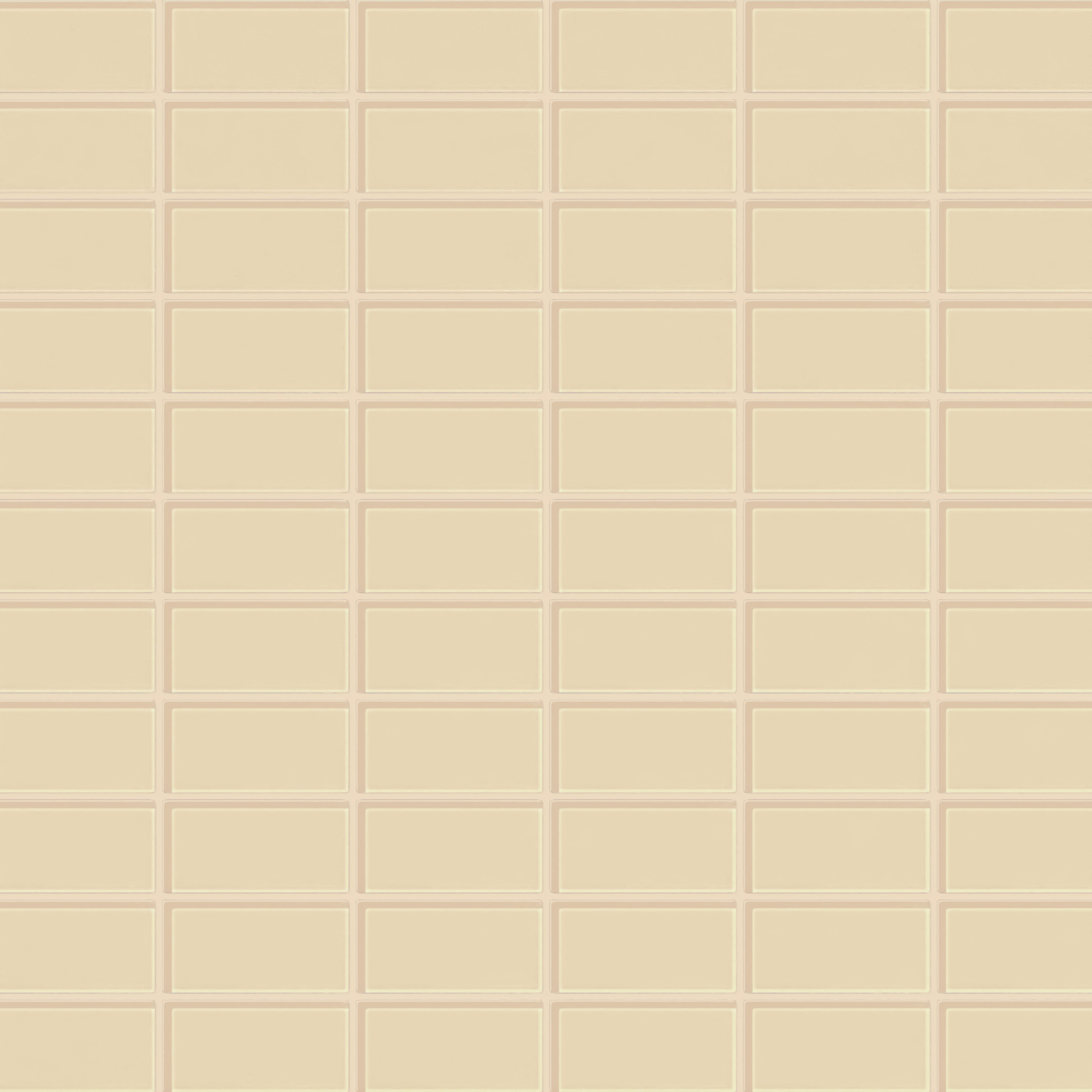 2x4 Straight Set Sheeted Glass Mosaic Tile in Chickadee Gloss