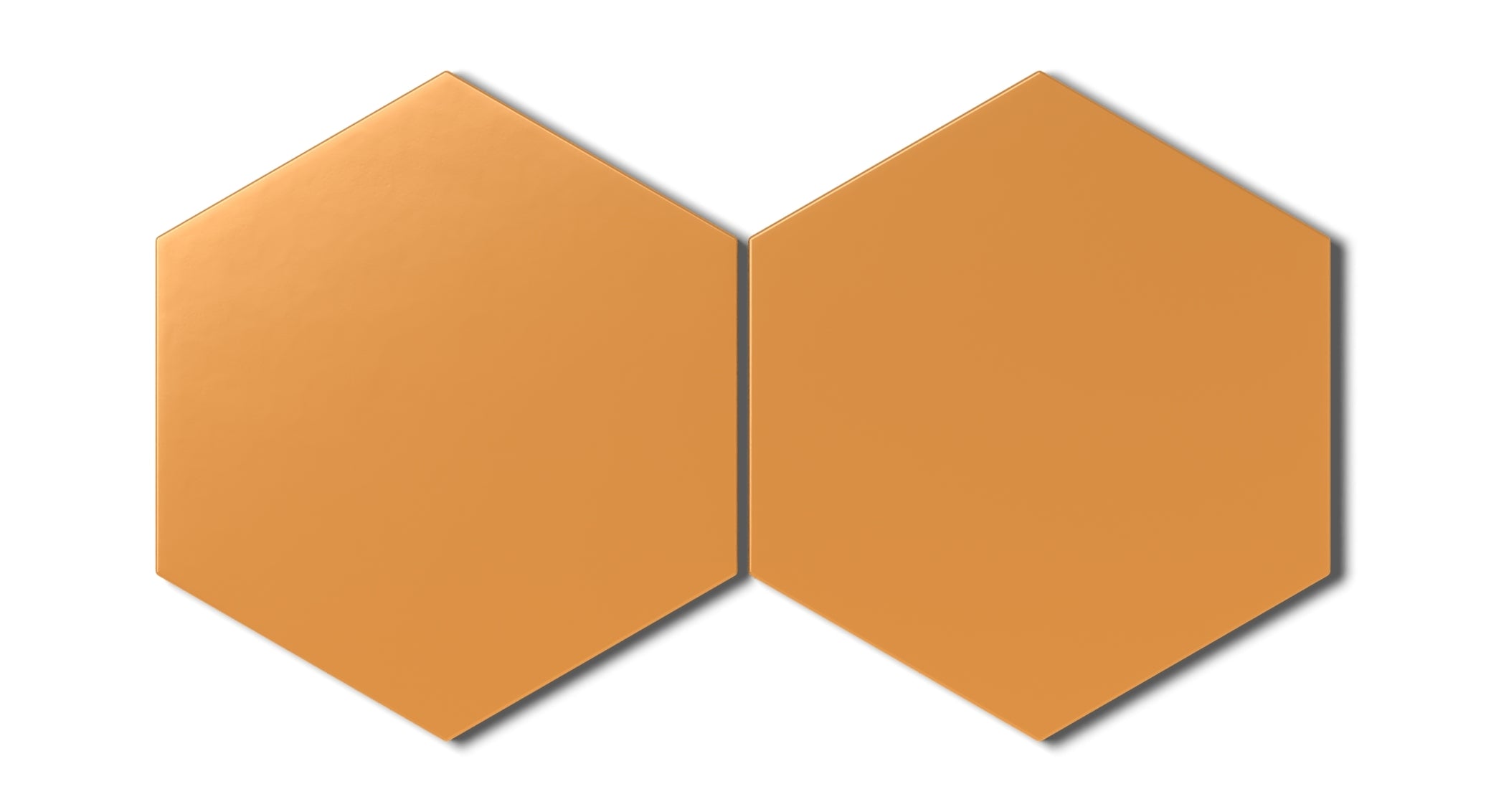 8" Hexagon Natural Press Ceramic Tile in Yellow Ochre Matte
