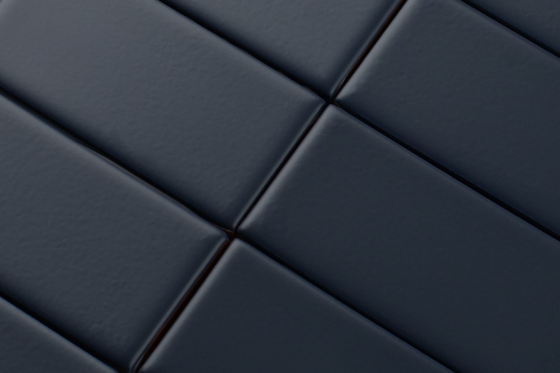 3x3 Straight Set Sheeted Original Ceramic Mosaic Tile in Navy Blue Matte