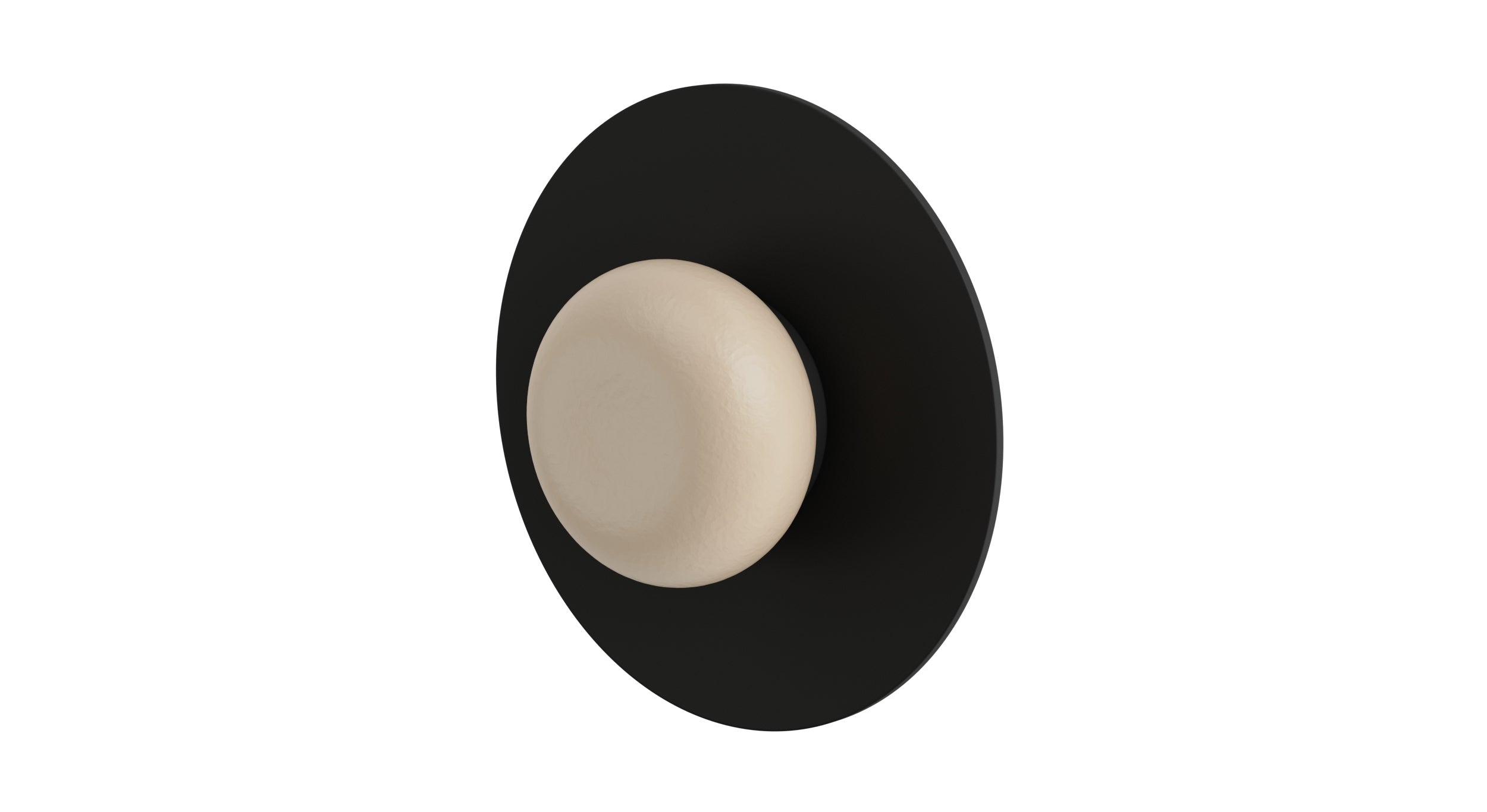Foundry One Handle Wall Mount Shower Trim with Pebble Ceramic Knob Handle in Matte Black