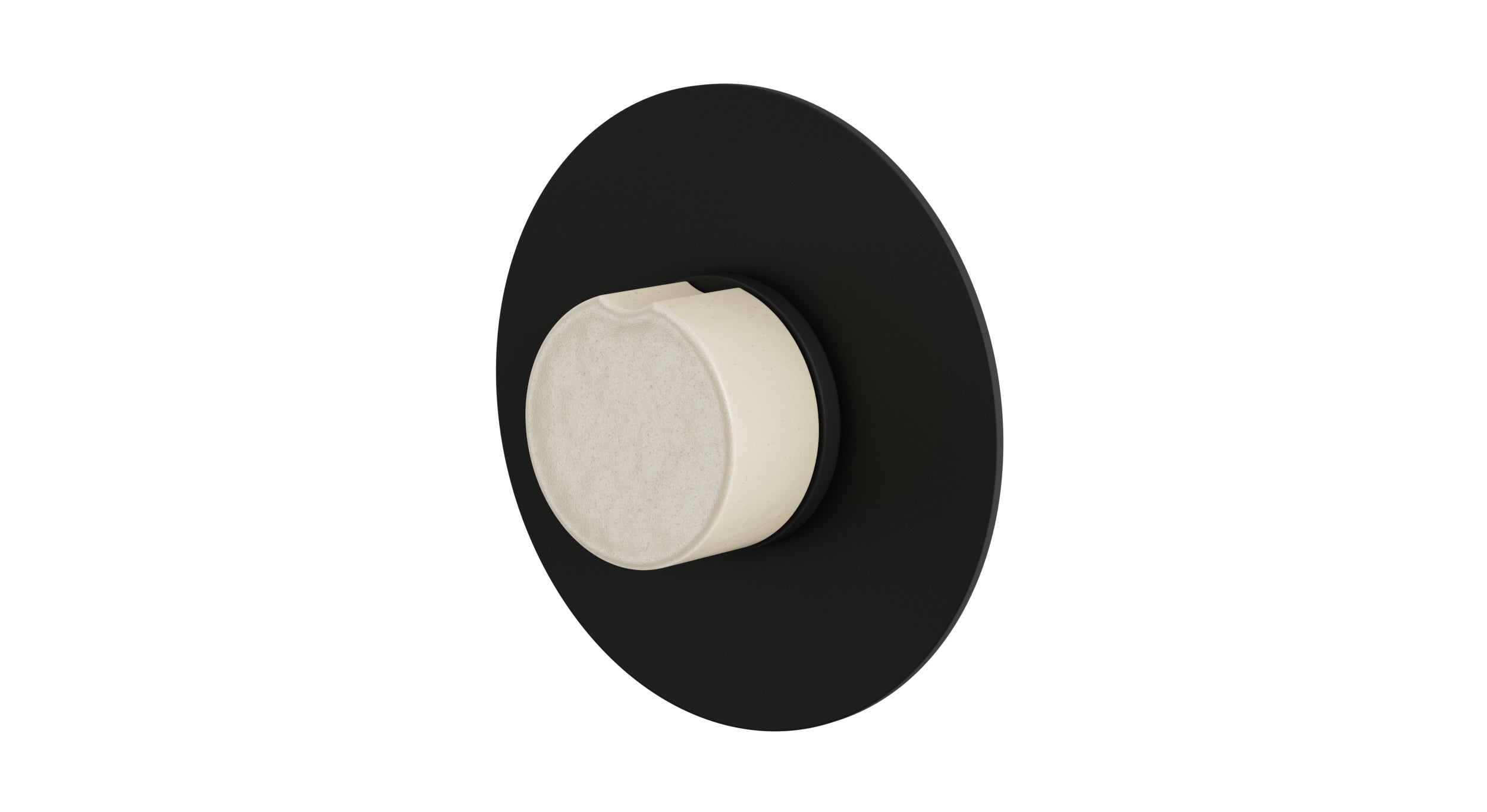 Foundry One Handle Wall Mount Shower Trim with Groove Ceramic Knob Handle in Matte Black