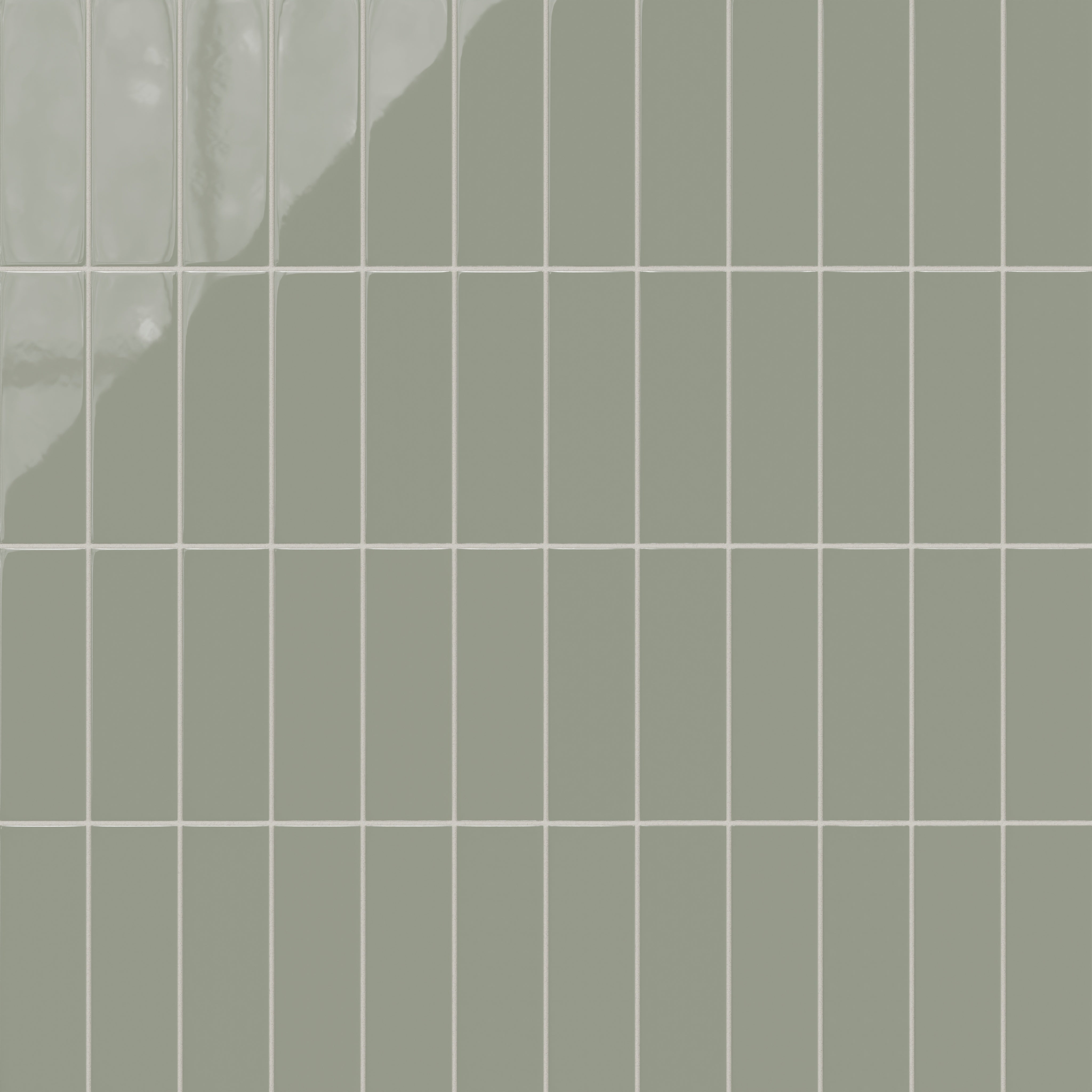 3x9 Natural Press Ceramic Tile in Terre Verte Gloss