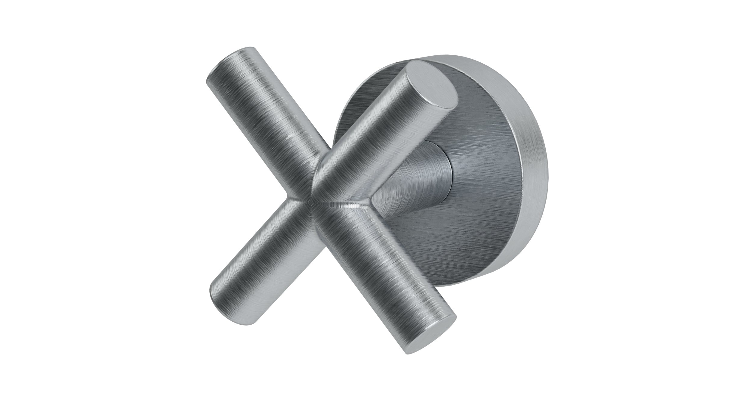 Contour One Handle Wall Mount Diverter/Volume Control Shower Trim with Soft Cross Handle in Satin Chrome