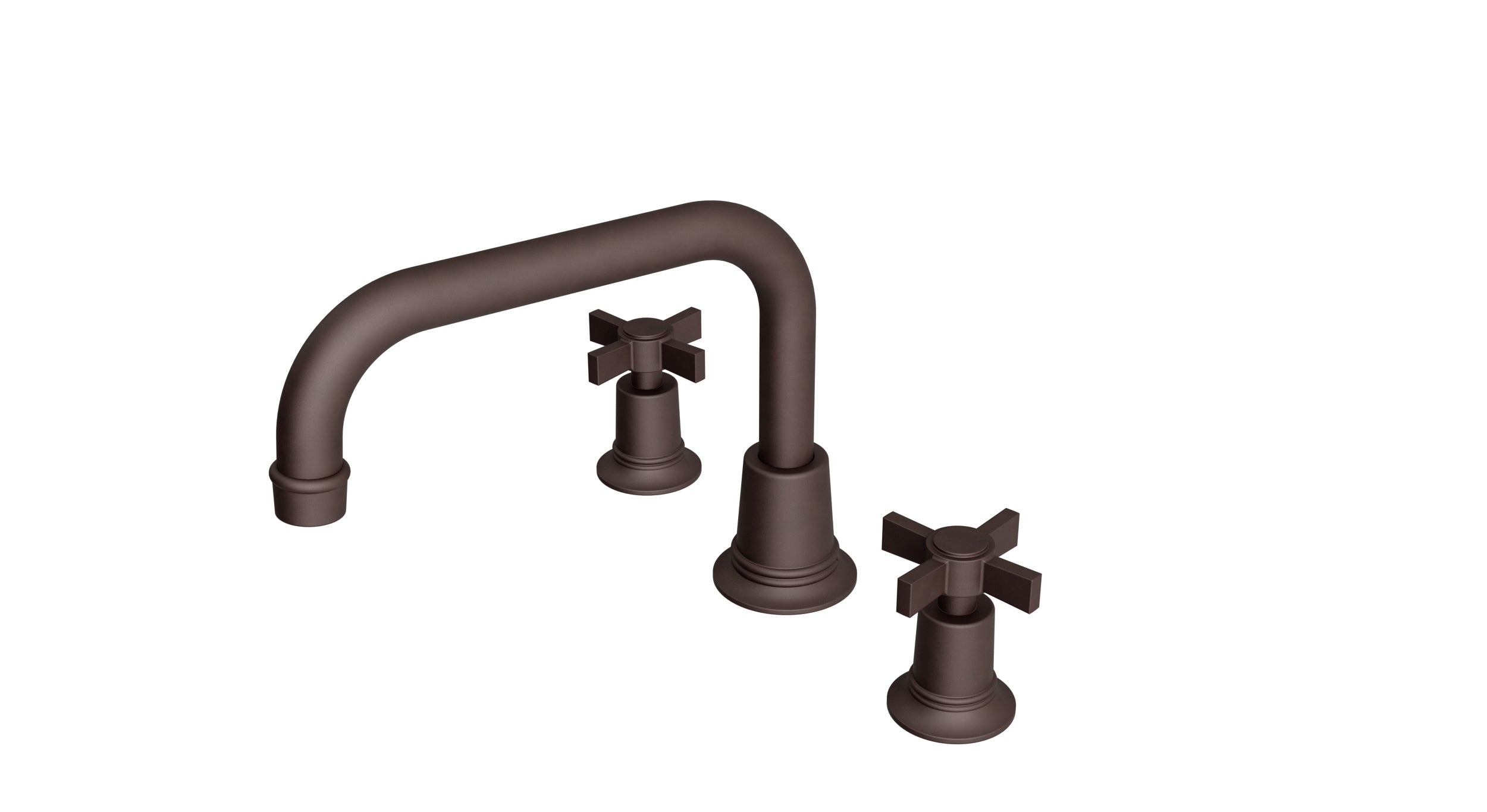 Emerson Two Handle Deck Mount Squaretop Bath Trim with Defined Cross Handles in Architectural Copper