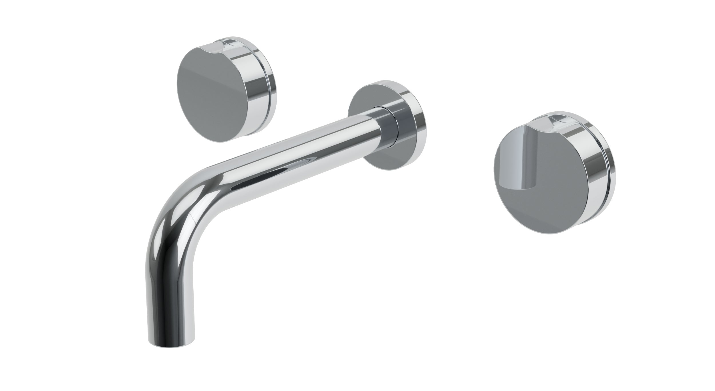 Foundry Two Handle Wall Mount 7.5" Lavatory Faucet with Barrel Knob Handles
