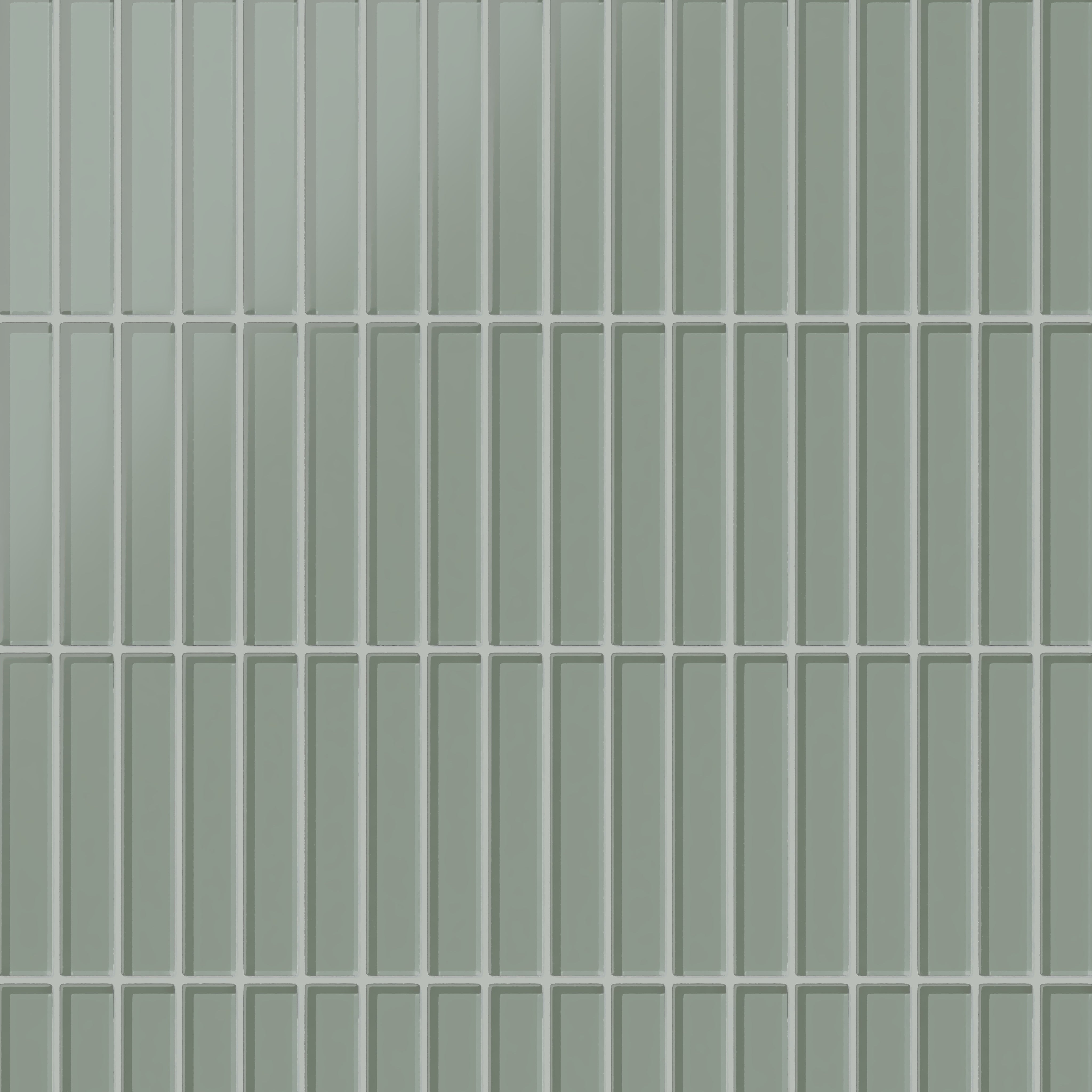 1x6 Straight Set Sheeted Glass Mosaic Tile in Hummingbird Matte
