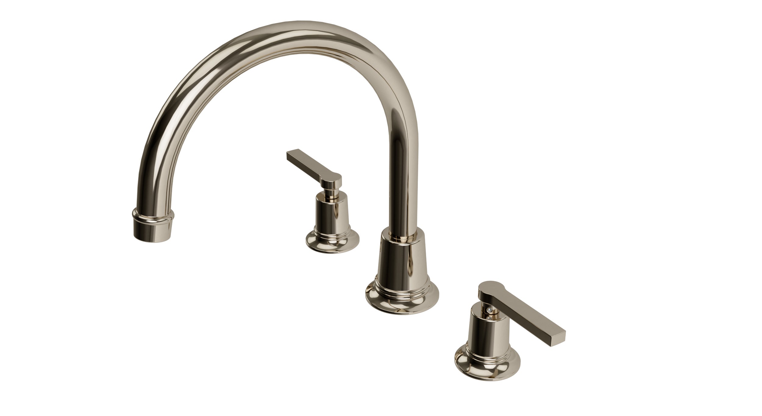 Emerson Two Handle Deck Mount Gooseneck Bath Trim with Classic Lever Handles