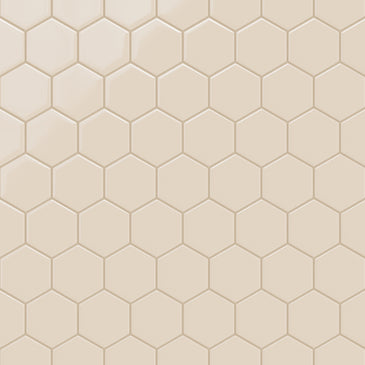 4" Hexagon Original Ceramic Tile in Ivory Gloss
