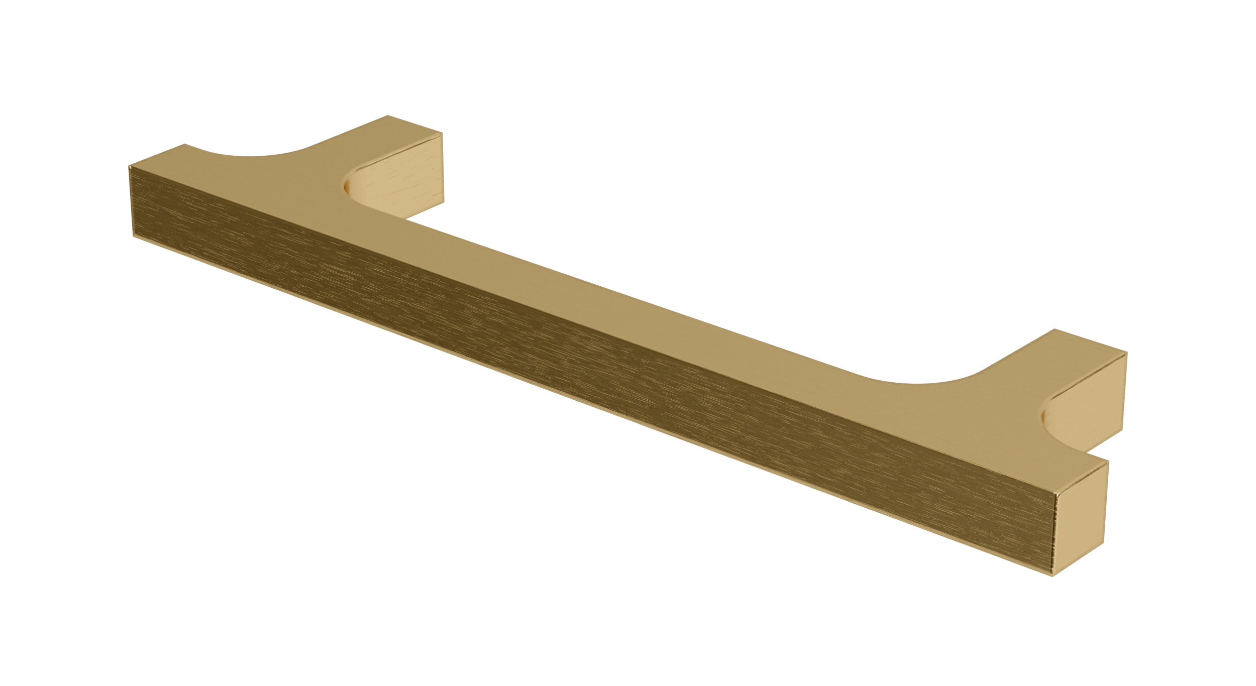 Flatiron Square Cabinet Pull 4" in Satin Brass