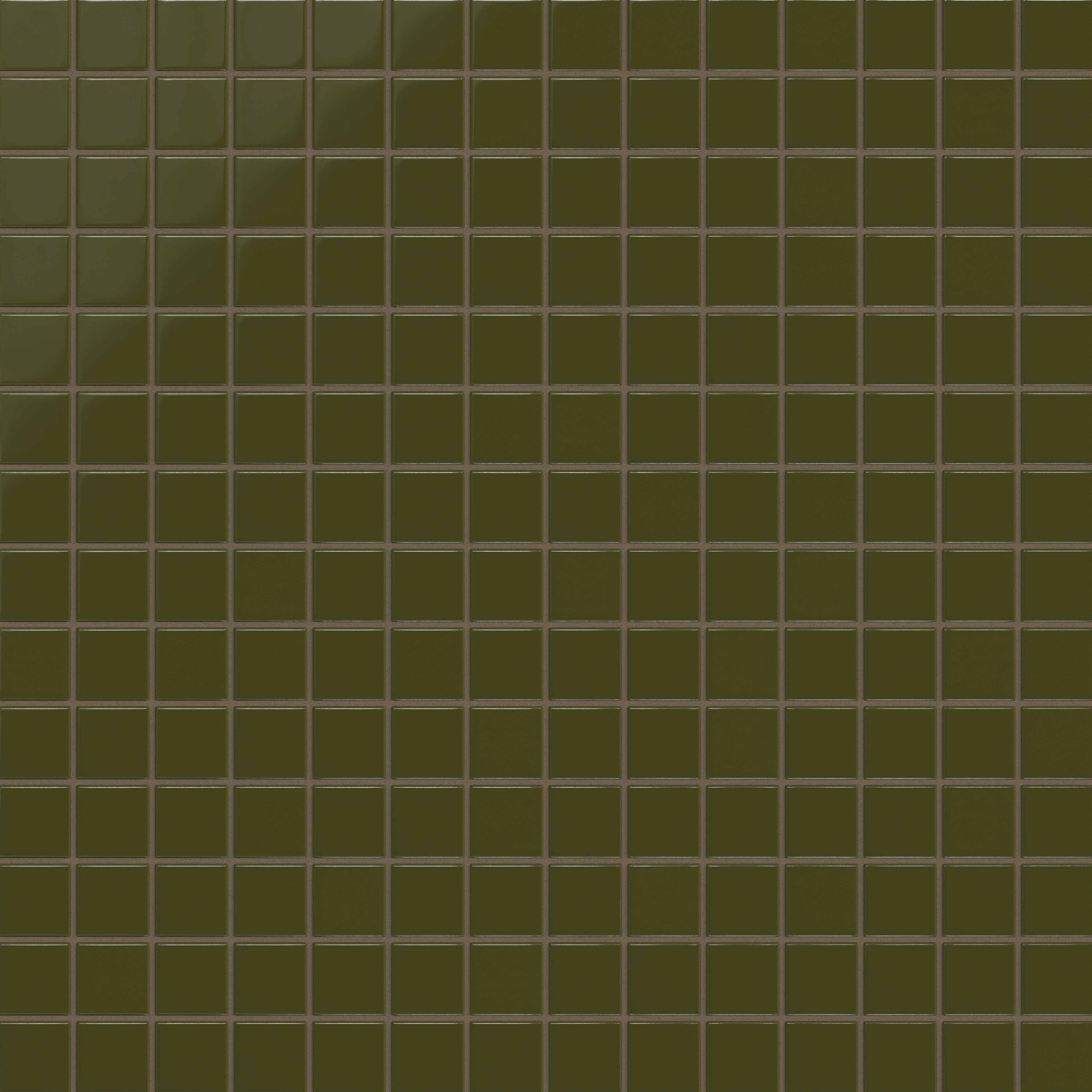 2x2 Straight Set Sheeted Original Ceramic Mosaic Tile in Bonsai Gloss