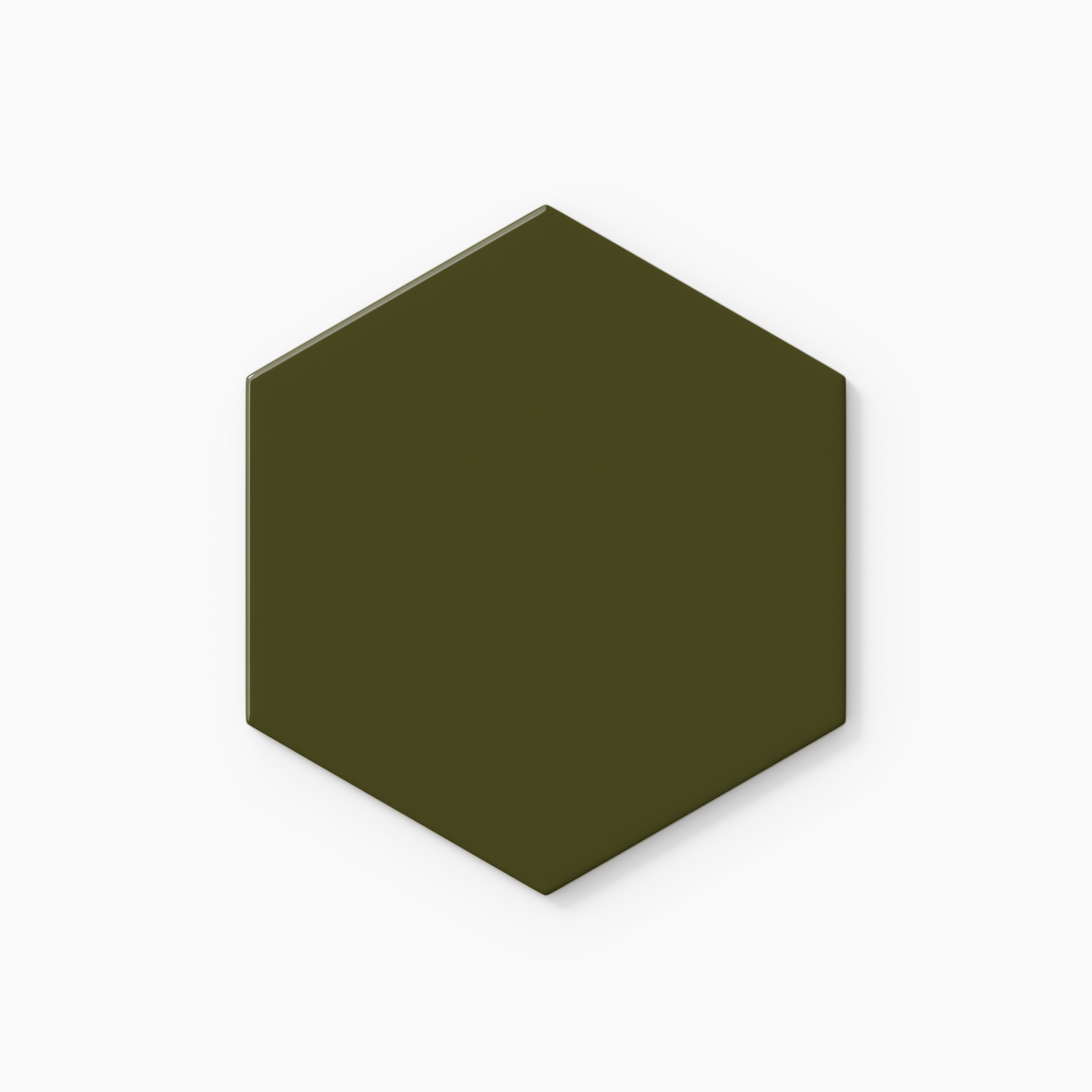 6" Hexagon Original Ceramic Tile in Bonsai Gloss