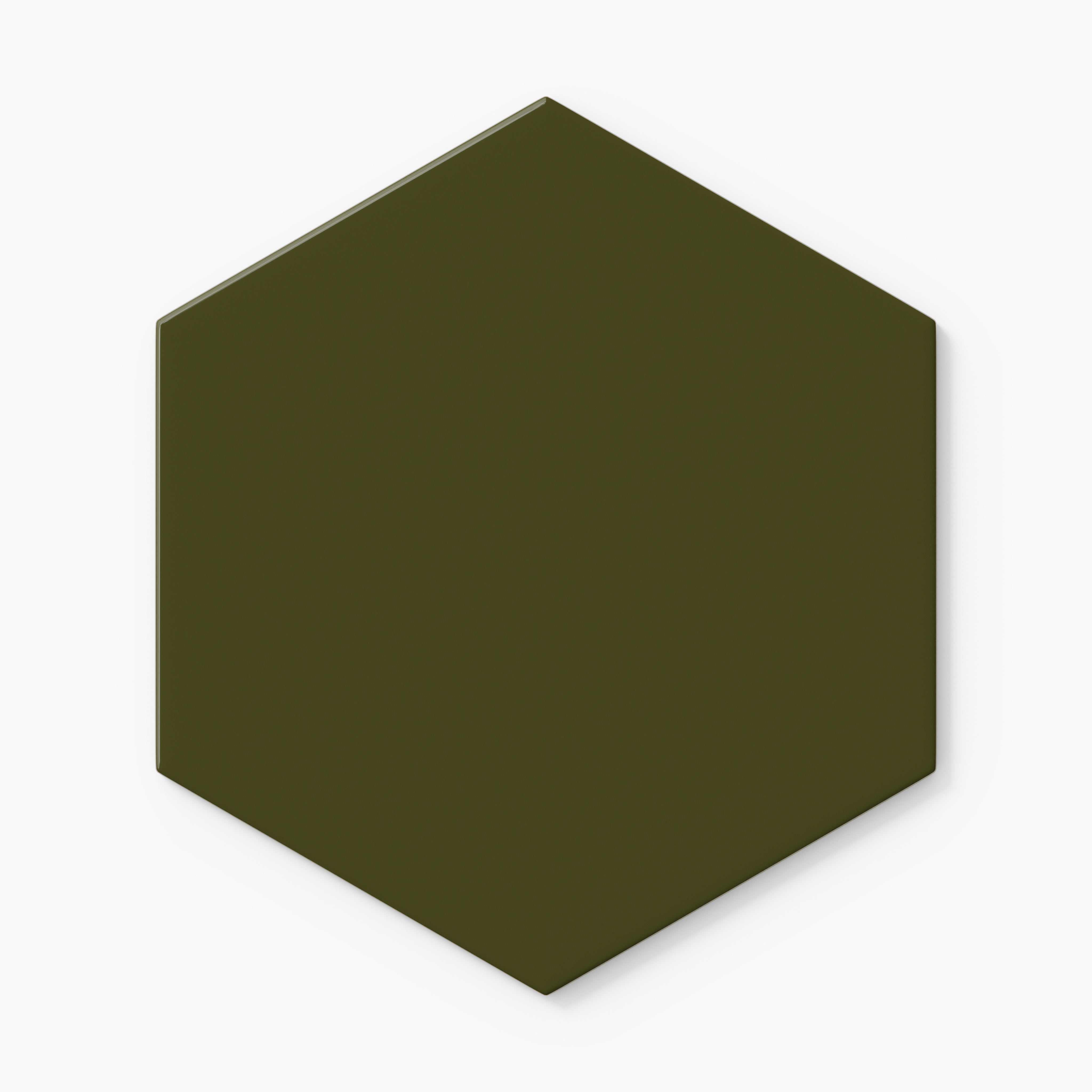 8" Hexagon Original Ceramic Tile in Bonsai Gloss