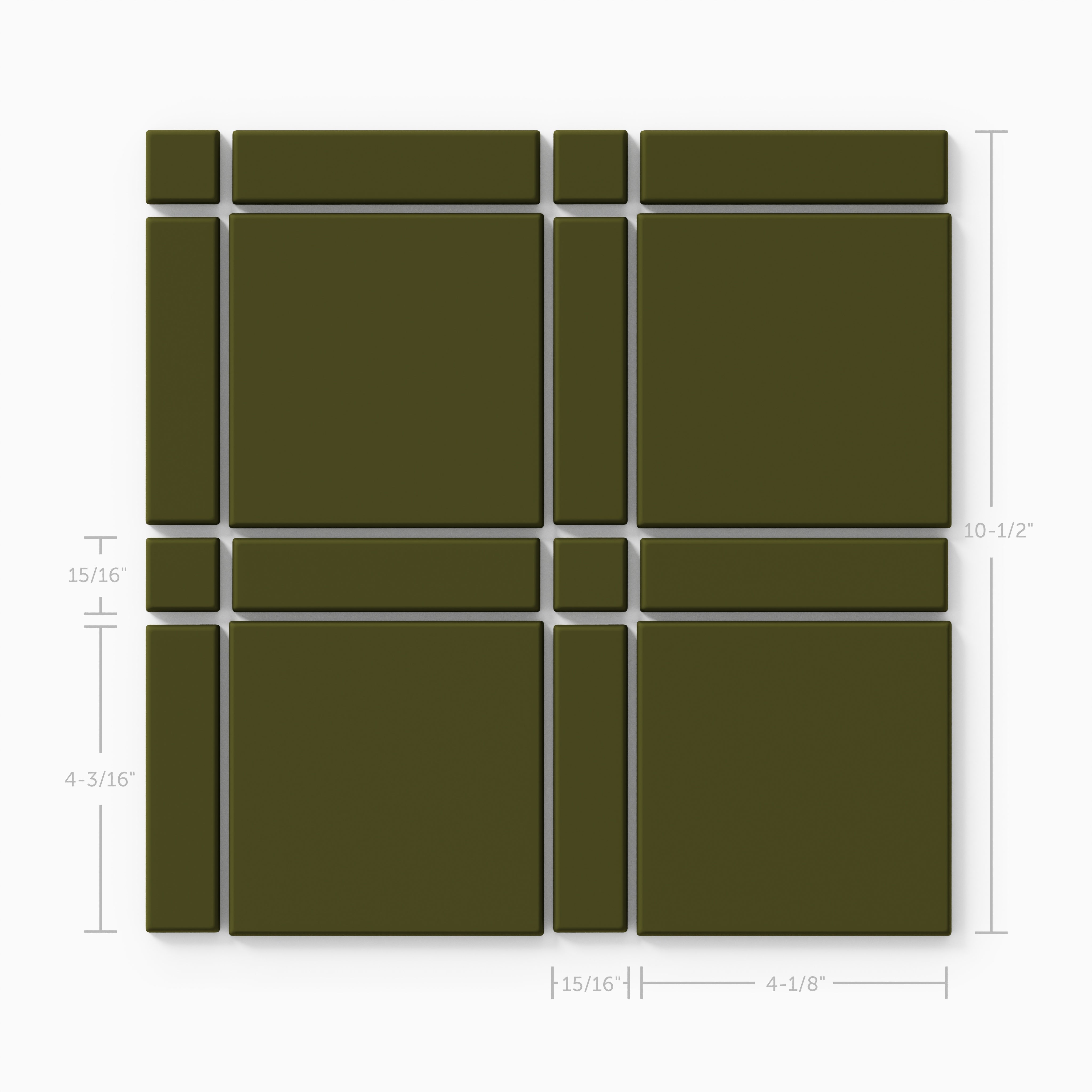Lattice Sheeted Original Ceramic Tile in Bonsai Matte