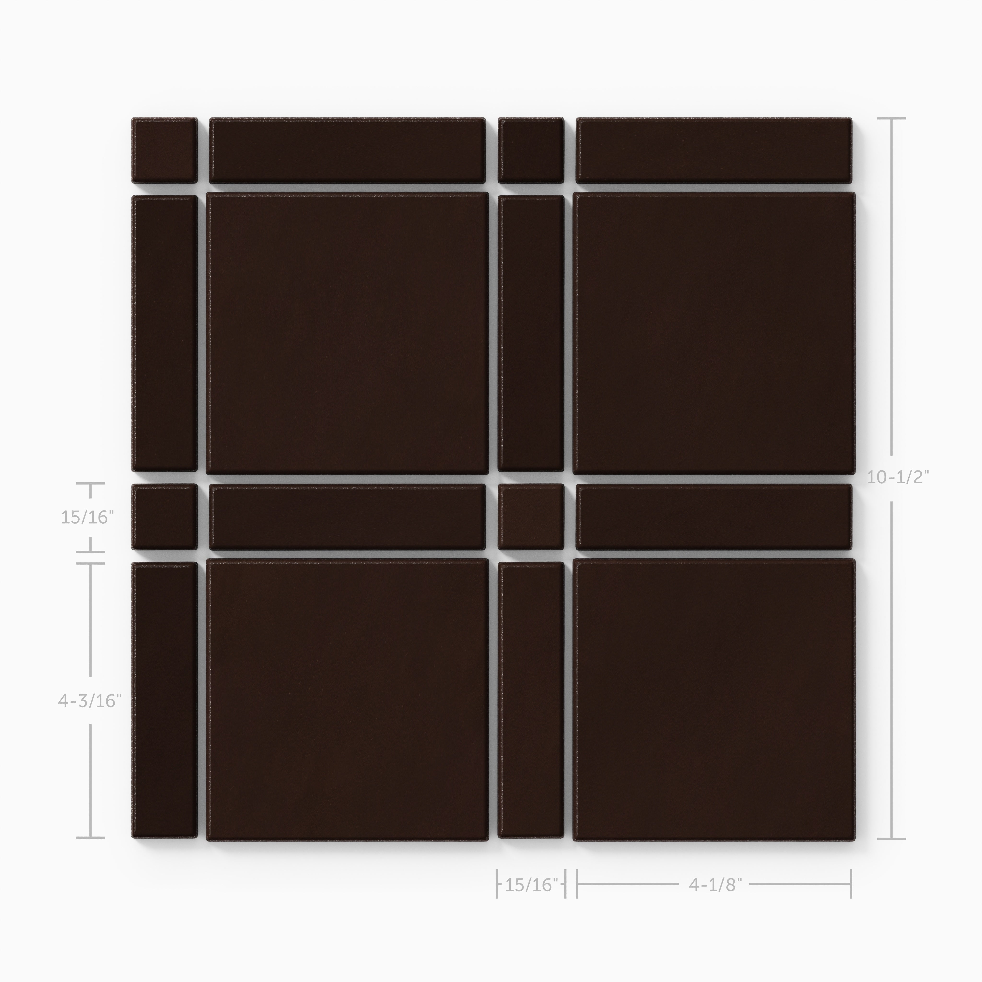Lattice Sheeted Original Ceramic Tile in Burnt Umber