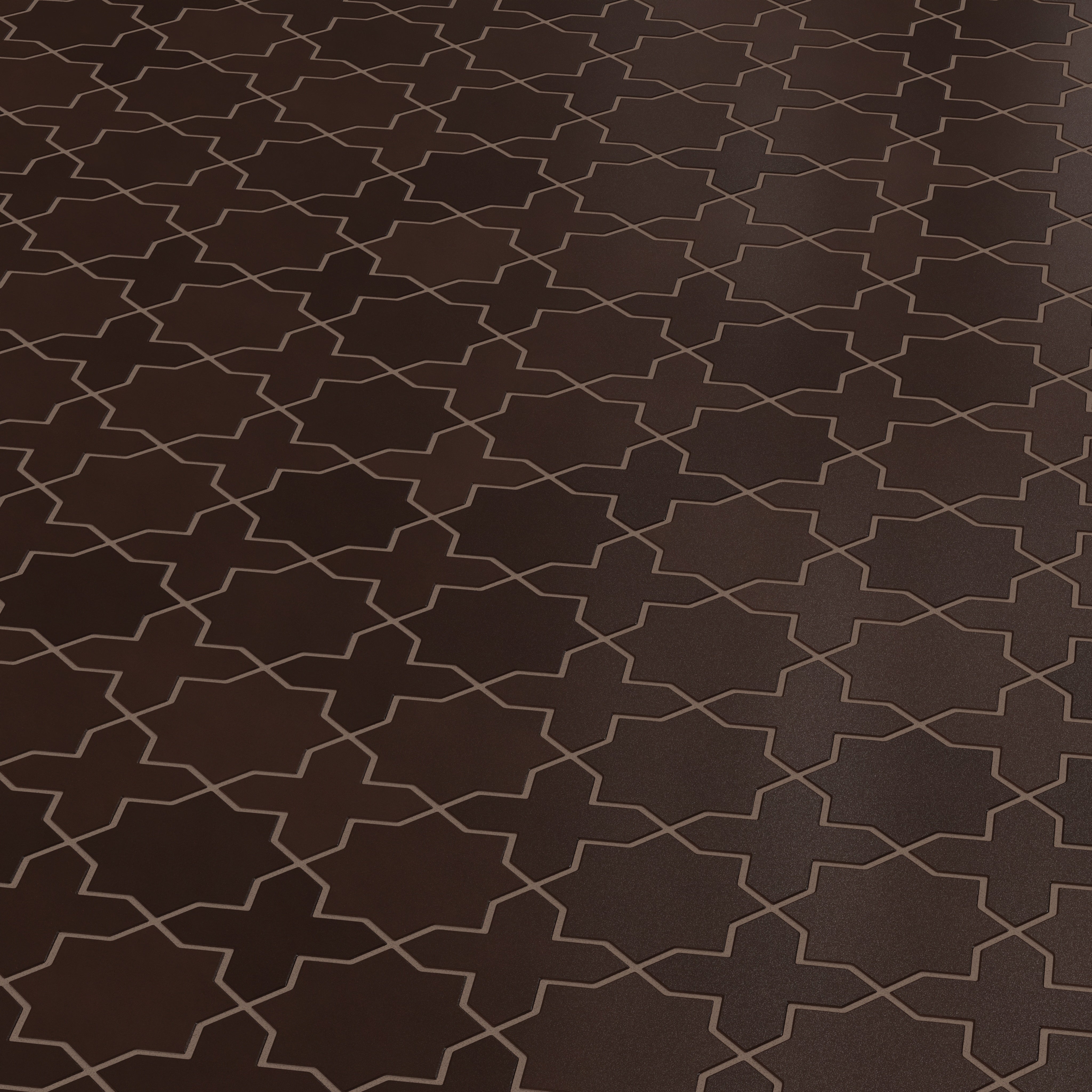 Mini Star & Cross Original Ceramic Tile in Burnt Umber