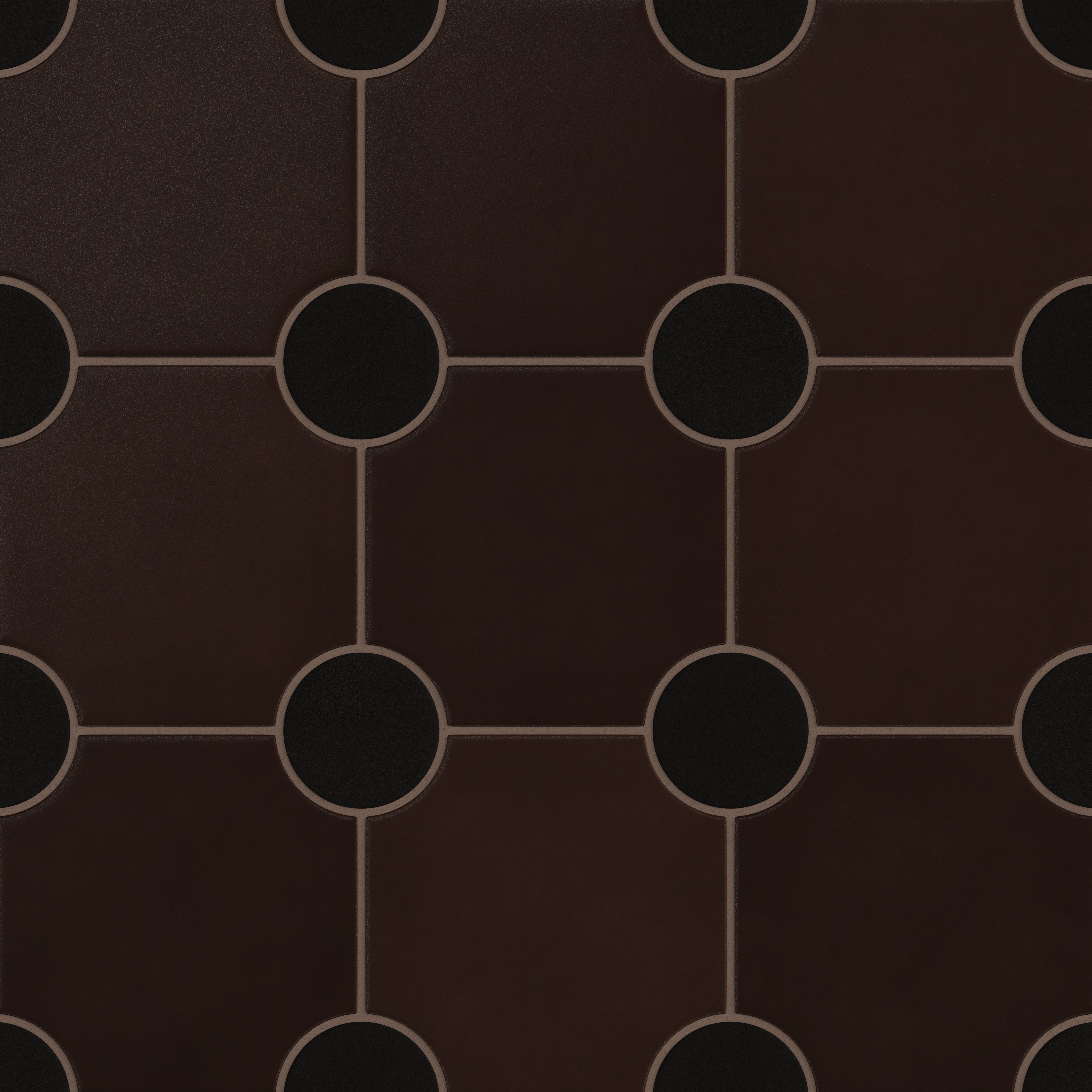 Portico Original Ceramic Tile in Burnt Umber & Raven Matte