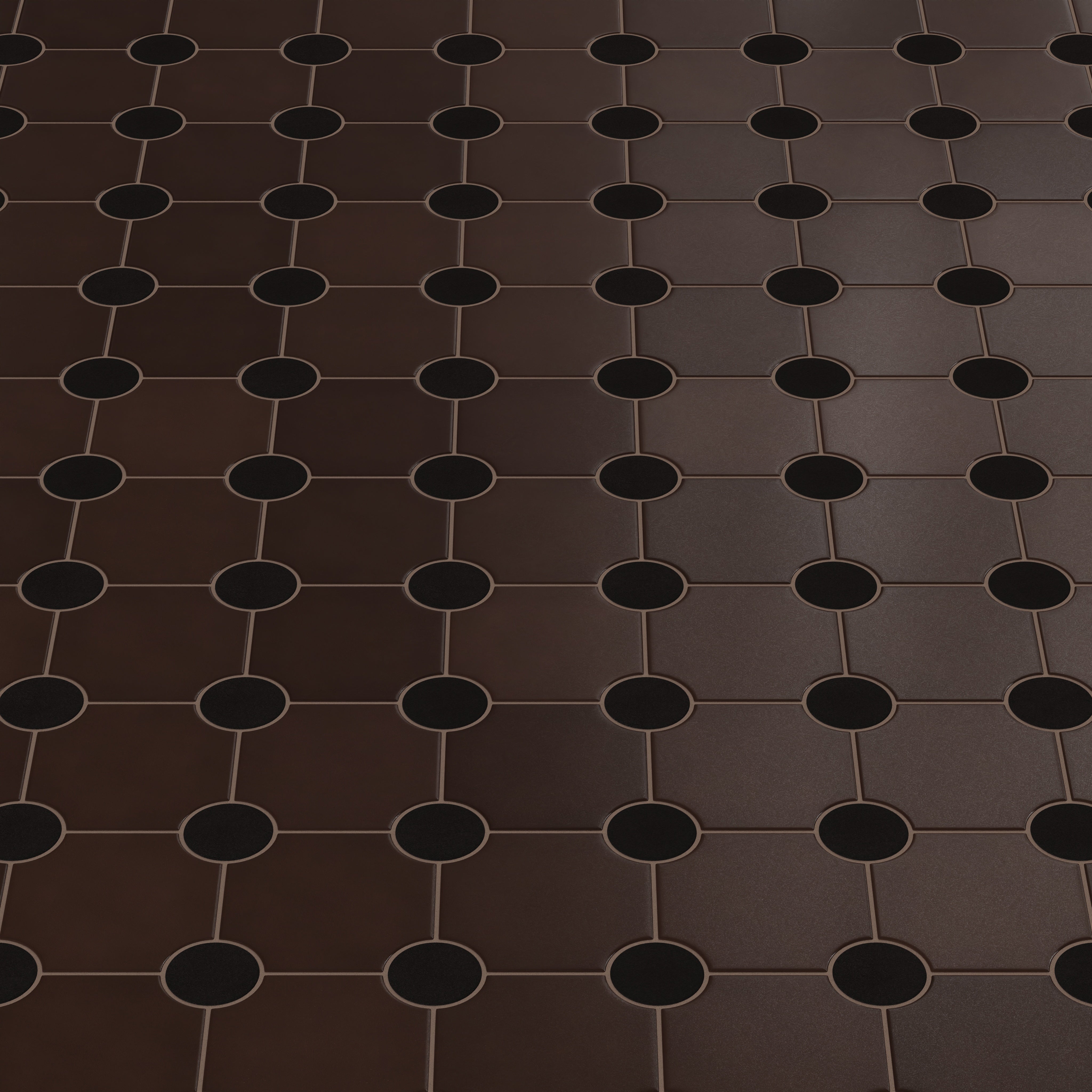 Portico Original Ceramic Tile in Burnt Umber & Raven Matte