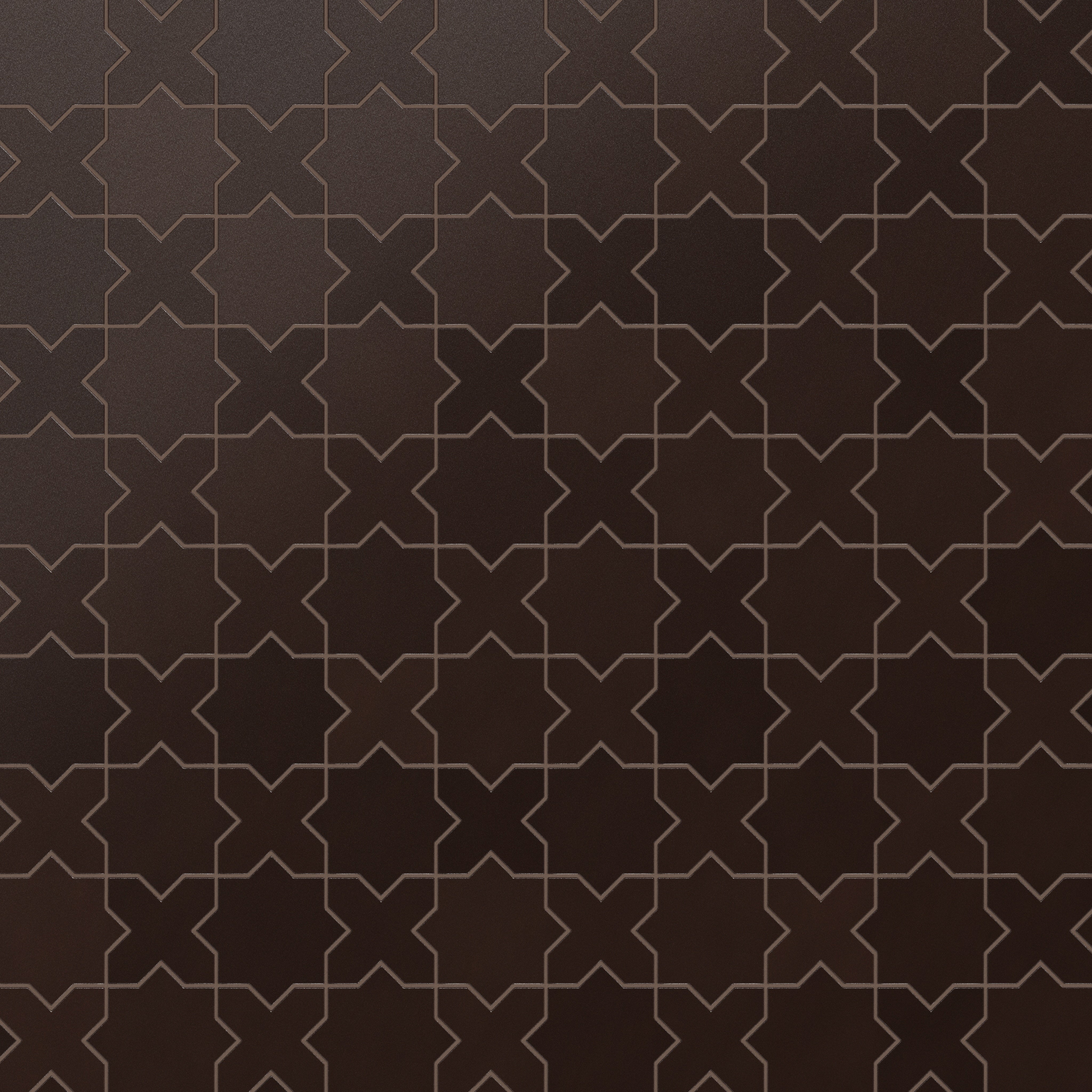 Star & Cross Original Ceramic Tile in Burnt Umber