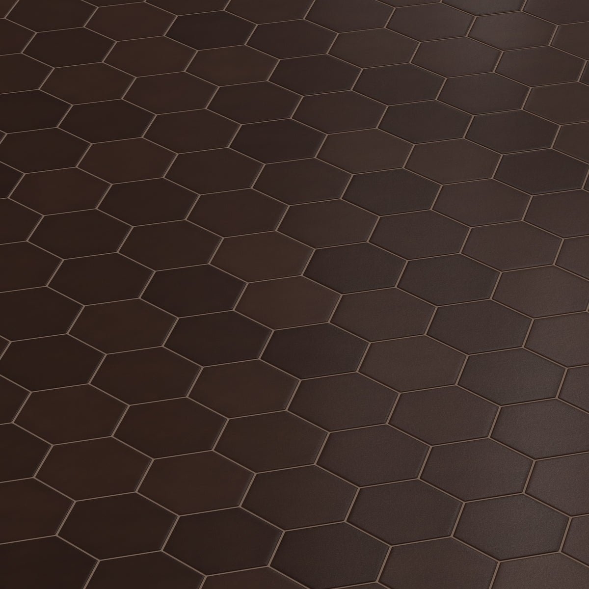 8" Hexagon Original Ceramic Tile in Burnt Umber