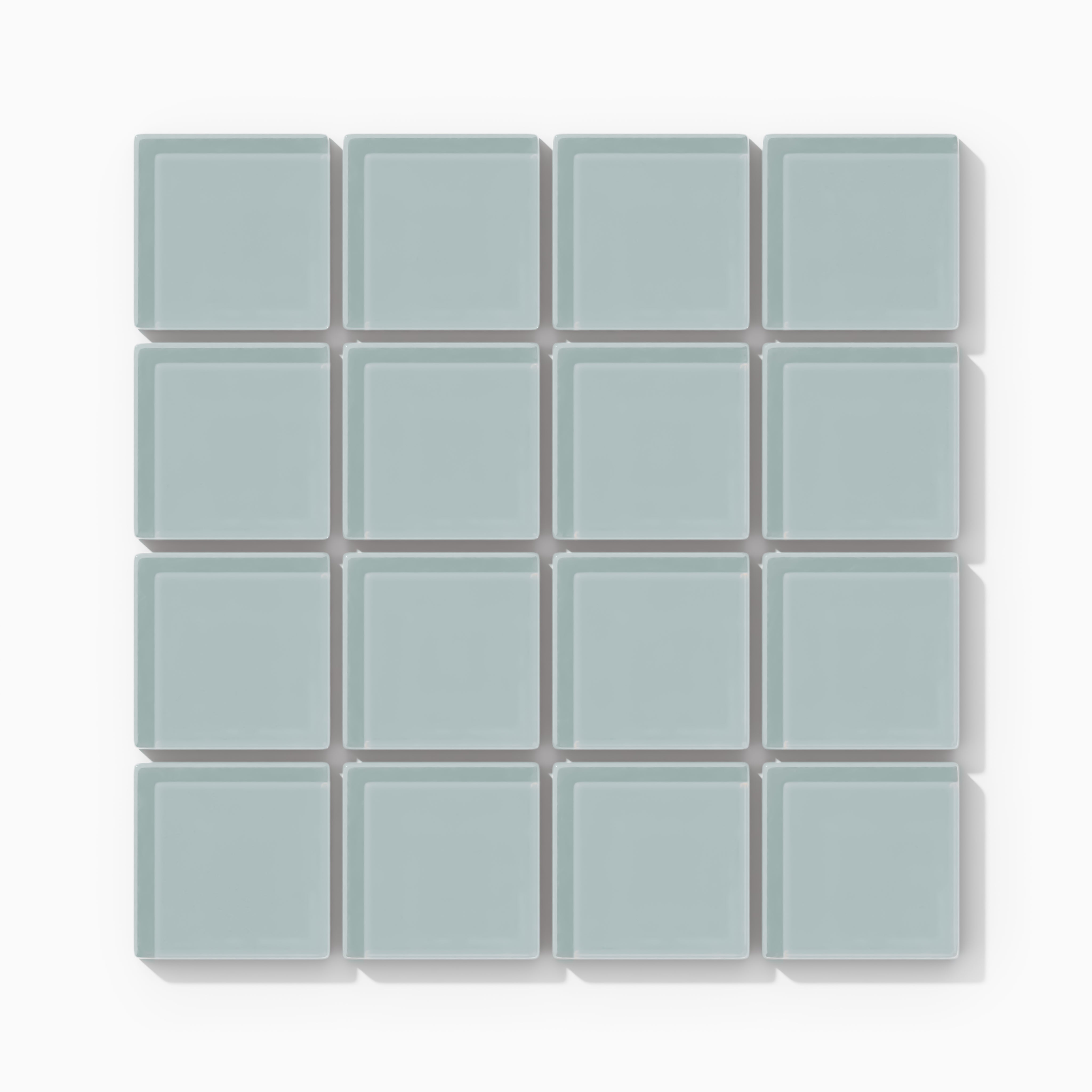 2x2 Straight Set Sheeted Glass Mosaic Tile in Great Blue Heron Gloss