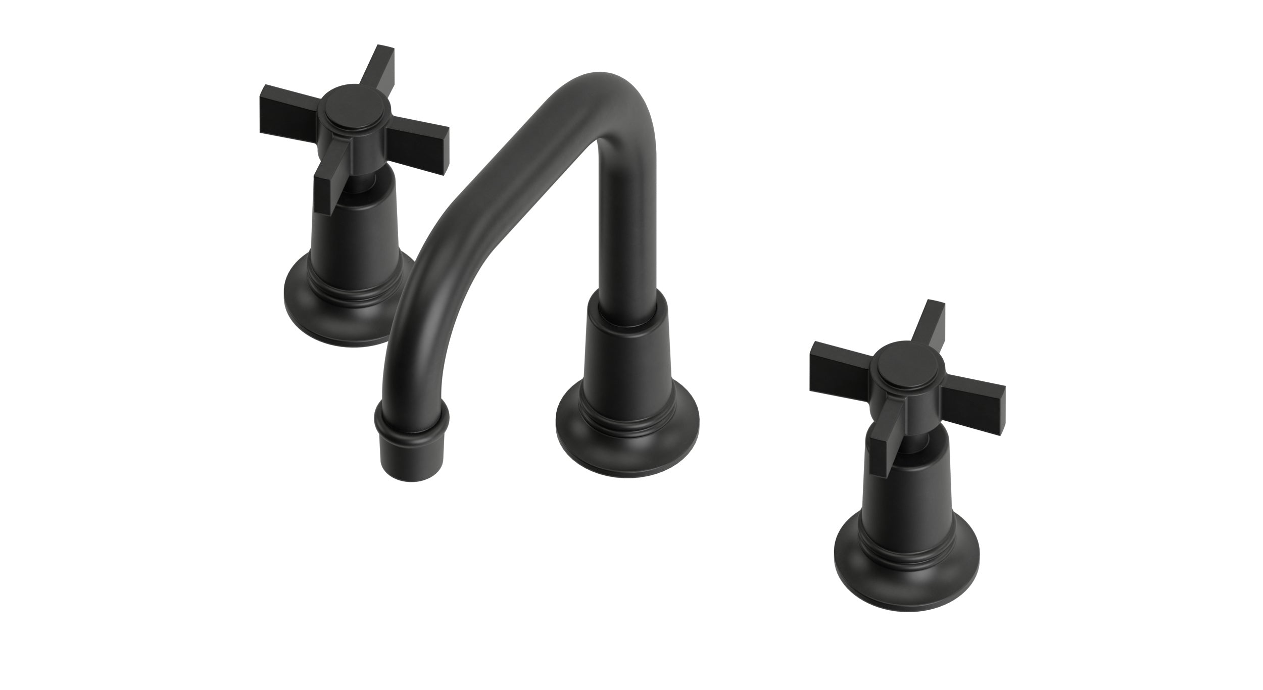 Emerson Two Handle Deck Mount Squaretop Lavatory Faucet with Defined Cross Handles in Oil Rubbed Bronze