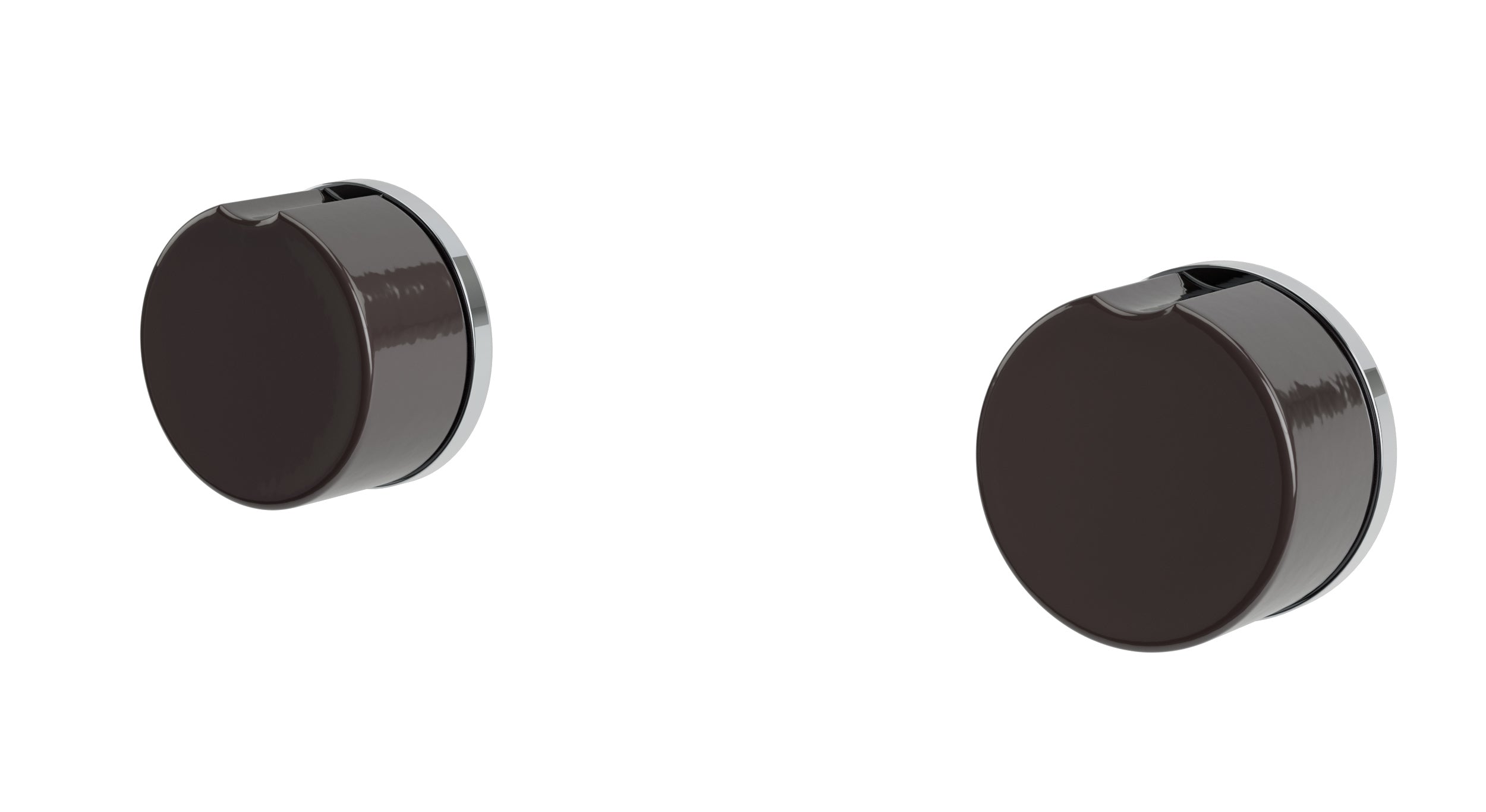 Foundry Two Handle Wall Mount Bath Trim with Groove Ceramic Knob Handles in Polished Chrome