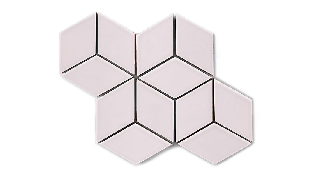 Small Diamond Sheeted - Escher Original Ceramic Mosaic Tile in Evening Glow Gloss