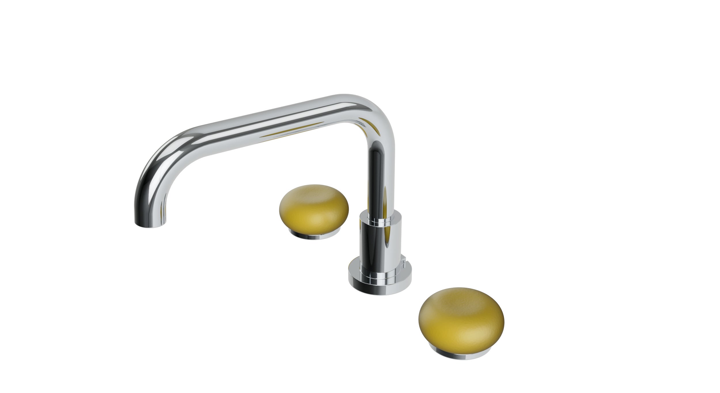 Foundry Two Handle Deck Mount Squaretop Bath Trim with Pebble Ceramic Knob Handles in Polished Chrome