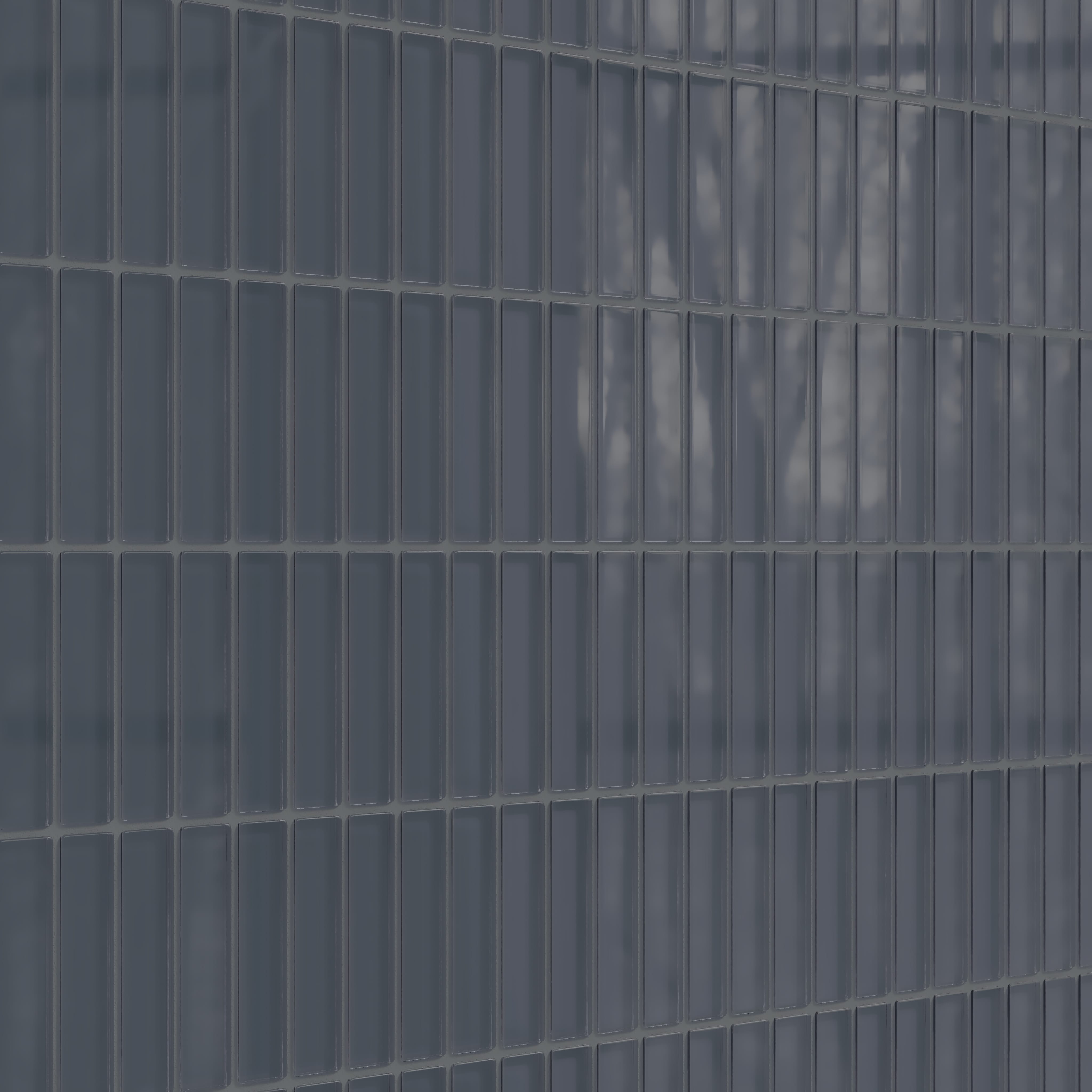 1x4 Straight Set Sheeted Glass Mosaic Tile in Junco Gloss