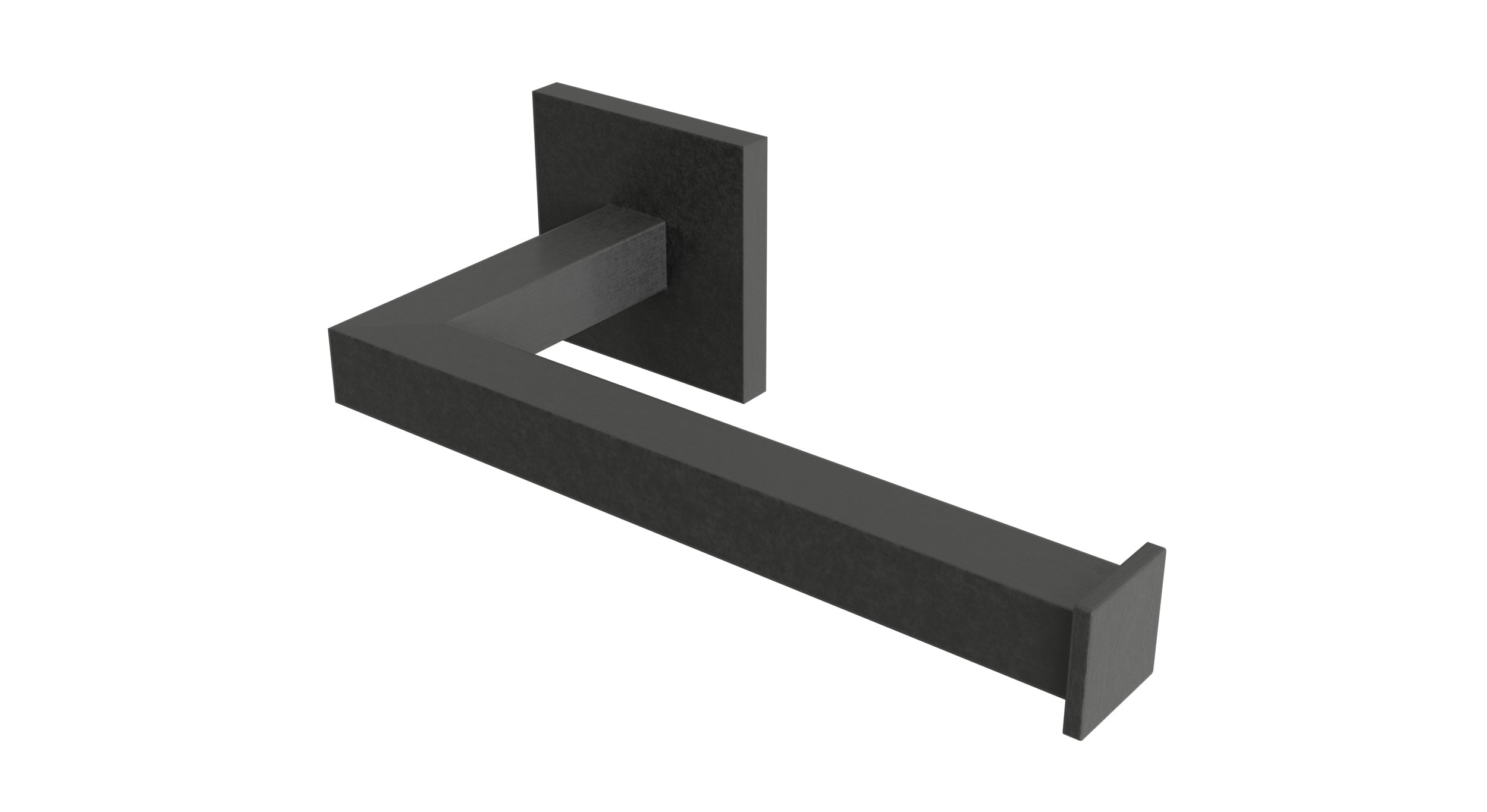 Flatiron Square Single Post Paper Holder in Blackened Nickel