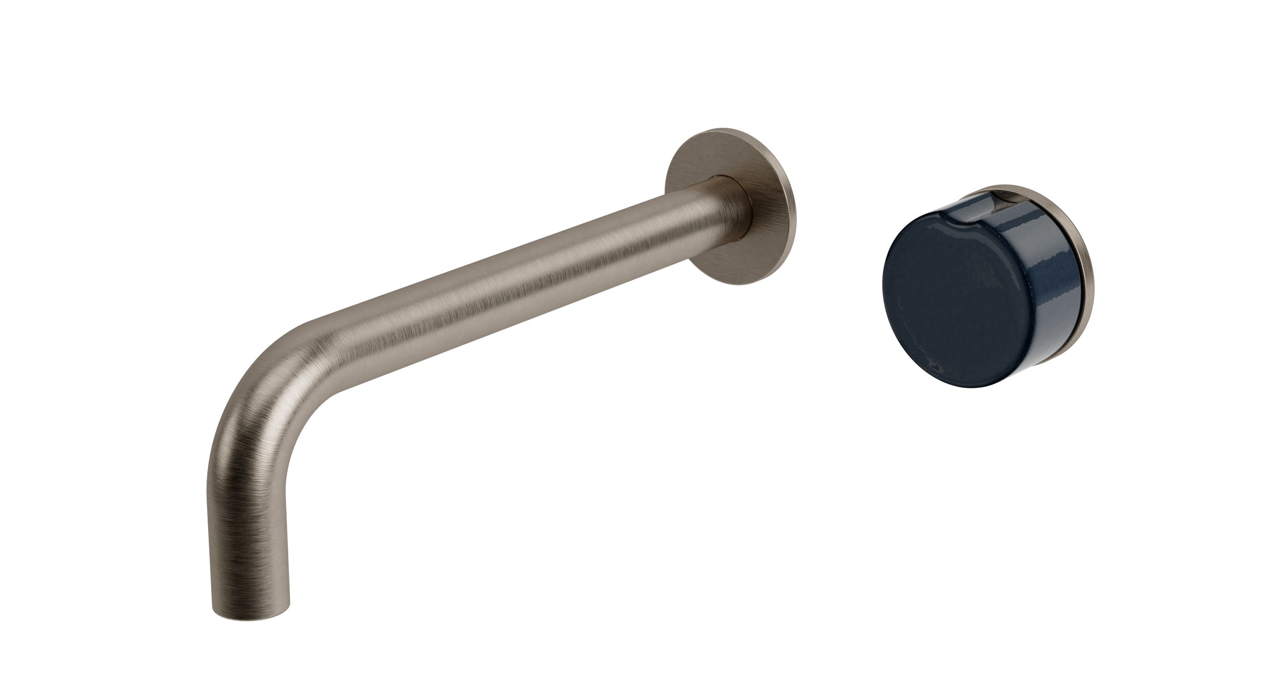 Foundry One Handle Wall Mount 7.5" Lavatory Faucet with Groove Ceramic Knob Handle in Antique Nickel