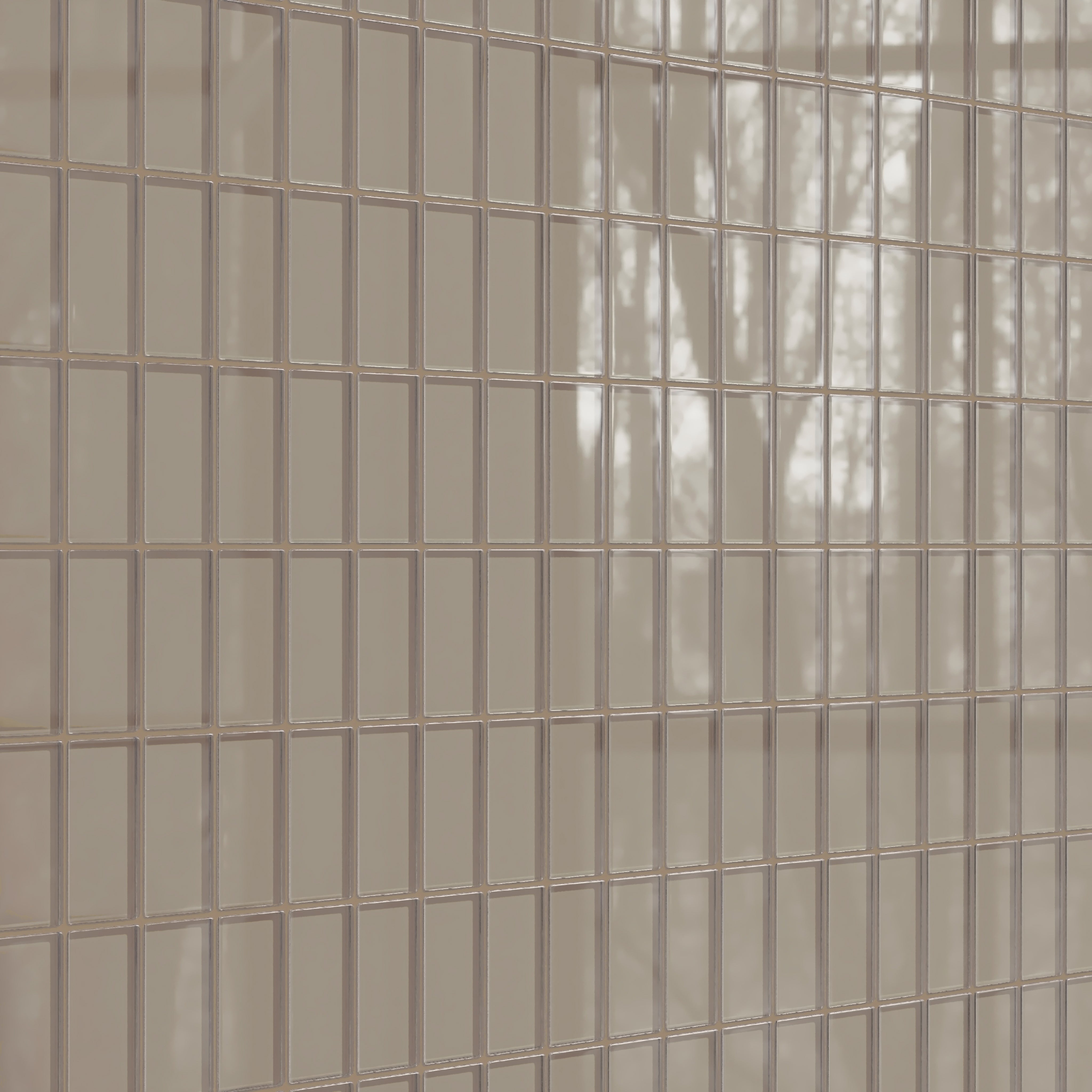 2x4 Straight Set Sheeted Glass Mosaic Tile in Quail Gloss