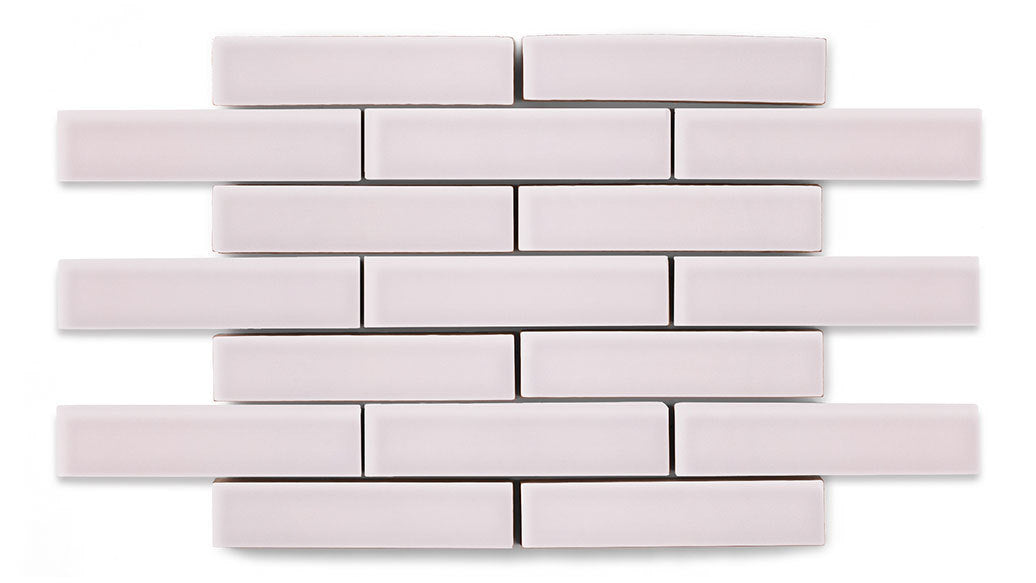 1x4 Half Offset Sheeted Original Ceramic Mosaic Tile in Evening Glow Gloss