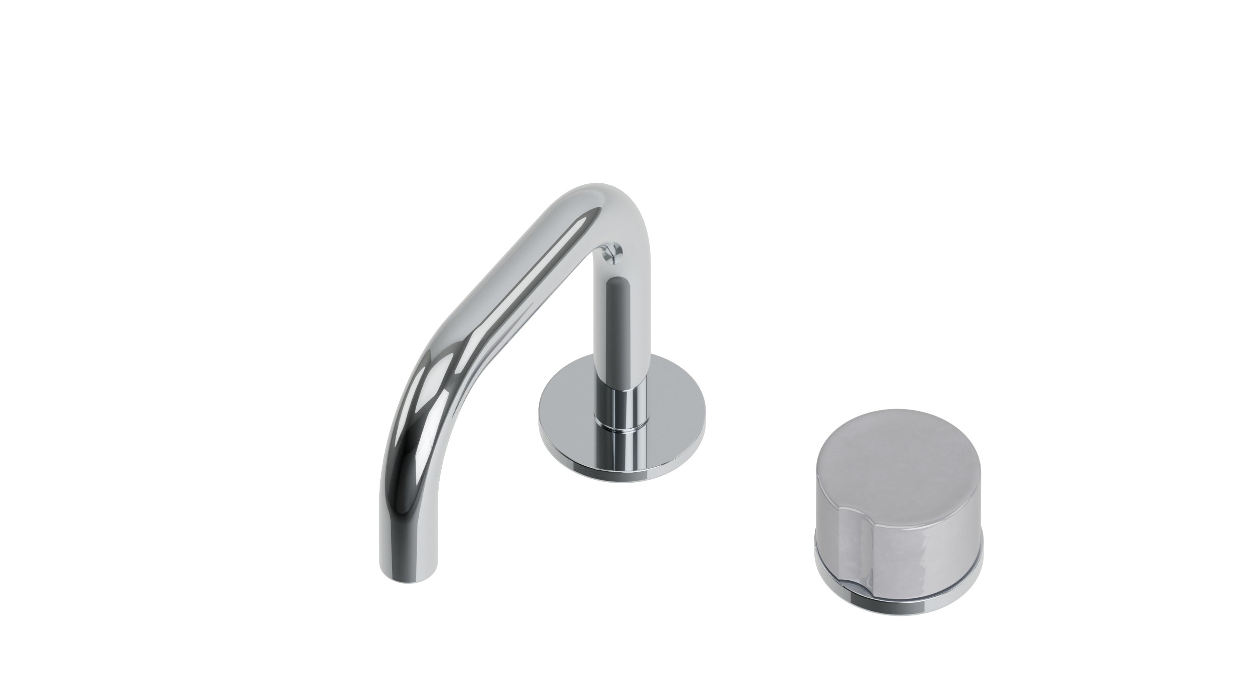 Foundry One Handle Deck Mount Squaretop Lavatory Faucet with Groove Ceramic Knob Handle in Polished Chrome