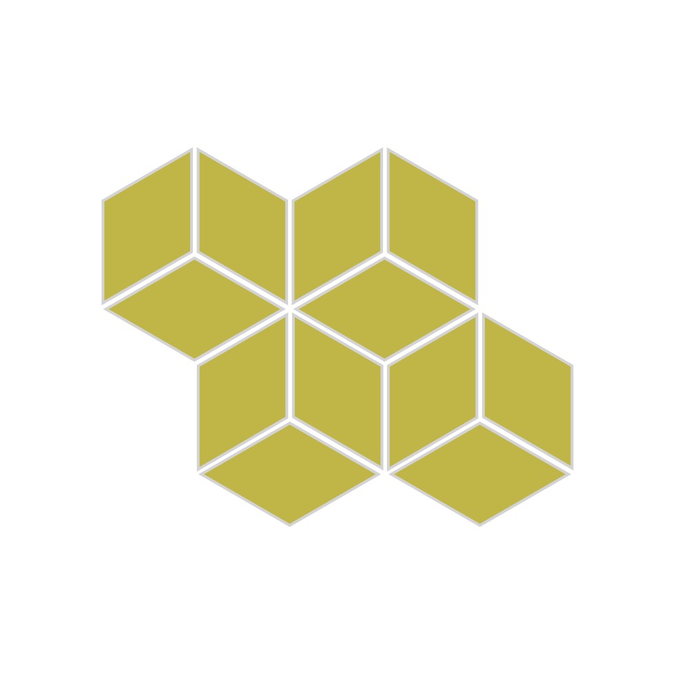 Small Diamond Sheeted - Escher Original Ceramic Mosaic Tile in Palm Tree Matte