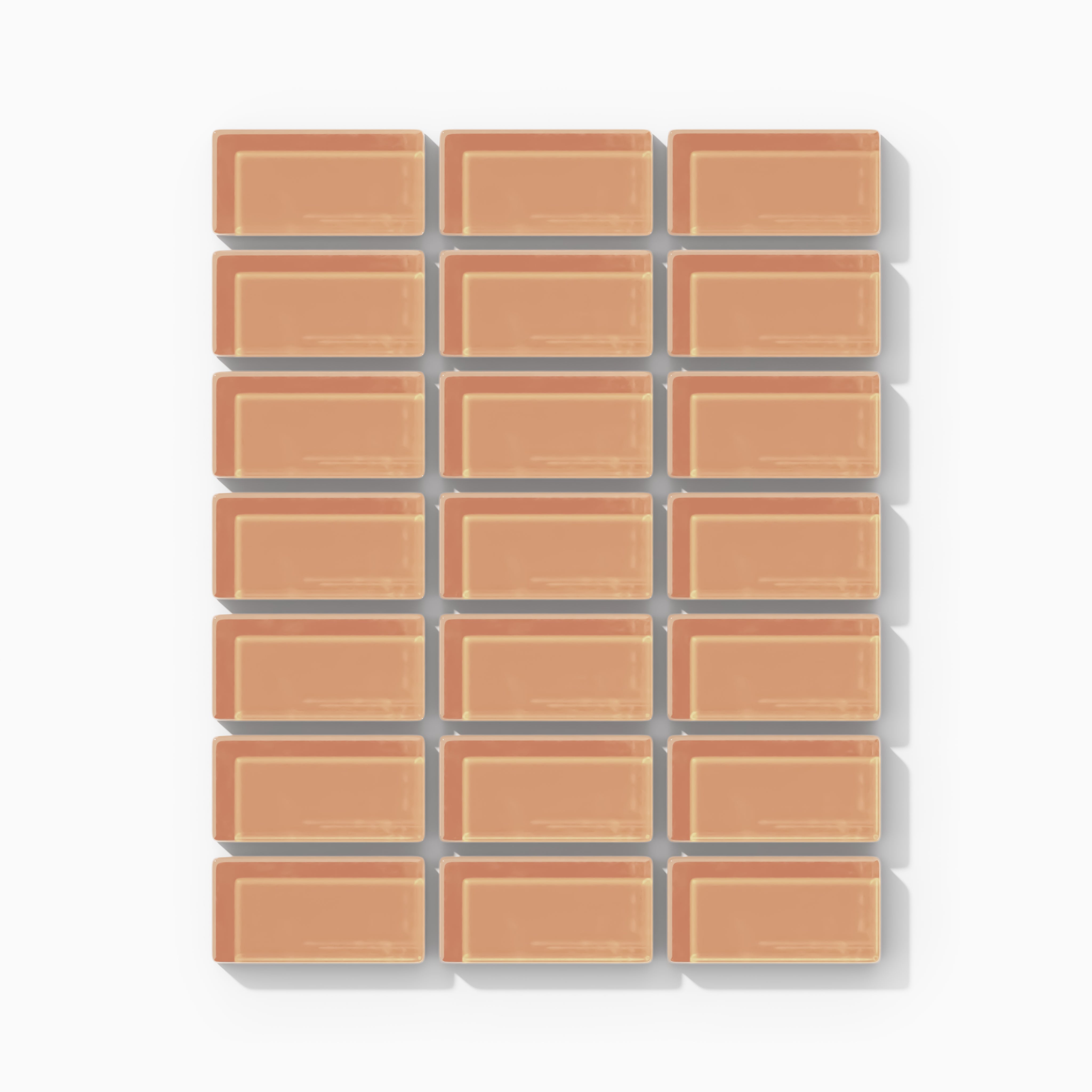 1x2 Straight Set Sheeted Glass Mosaic Tile in Carolina Wren Gloss