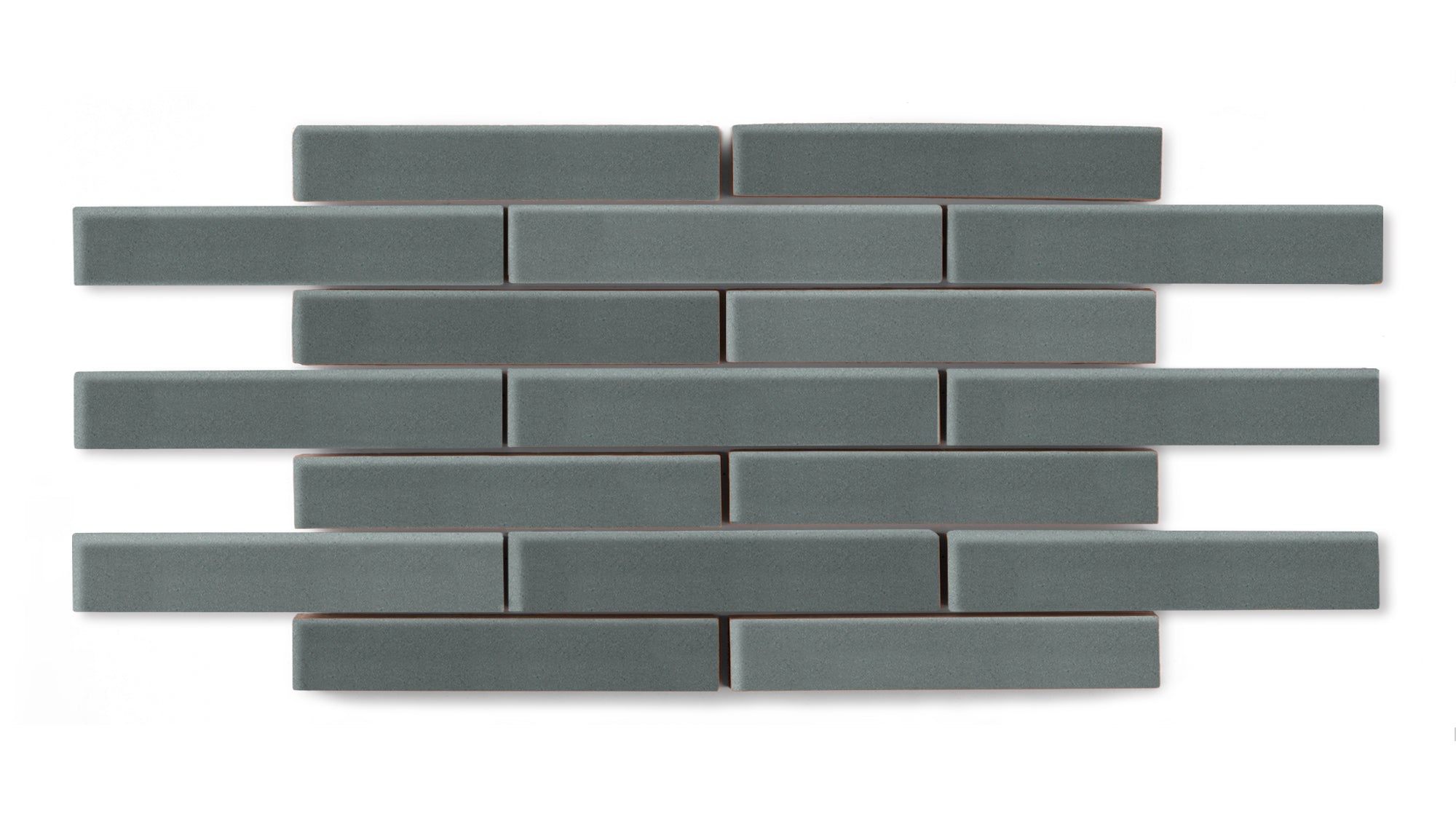 1x6 Half Offset Sheeted Original Ceramic Mosaic Tile in Flagstone Matte