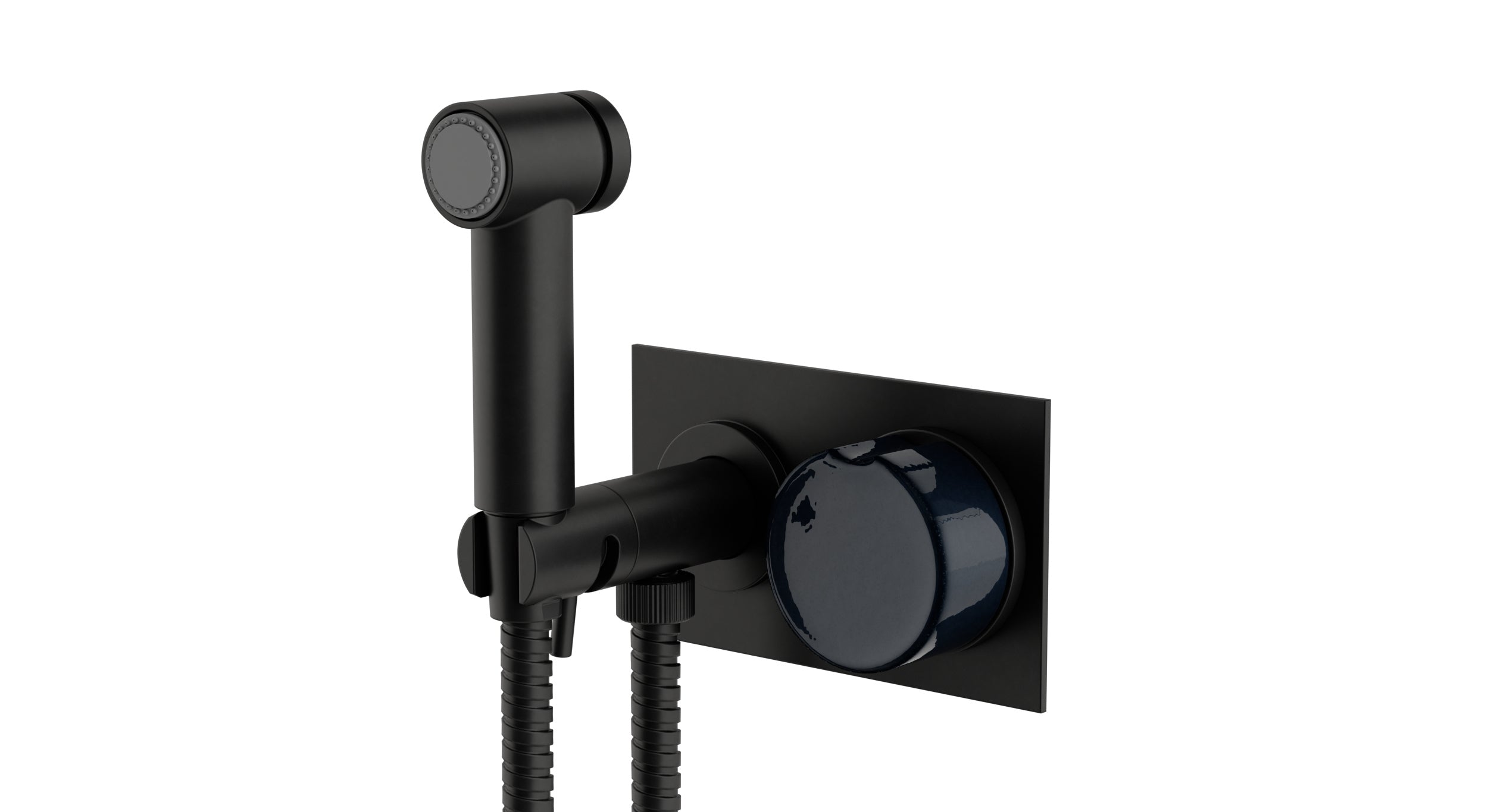 Foundry One Handle Wall Mount Bidet Trim with Groove Ceramic Knob Handle in Oil Rubbed Bronze
