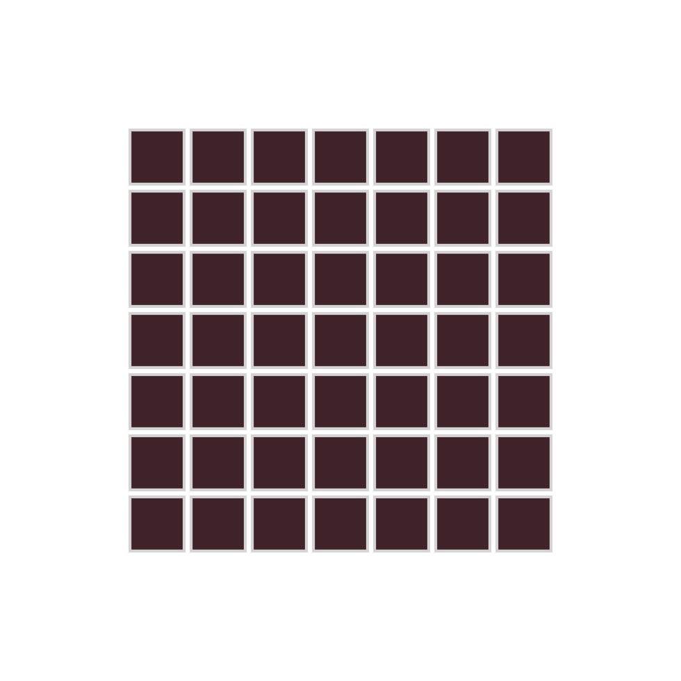 1x1 Straight Set Sheeted Original Ceramic Mosaic Tile in Redwood