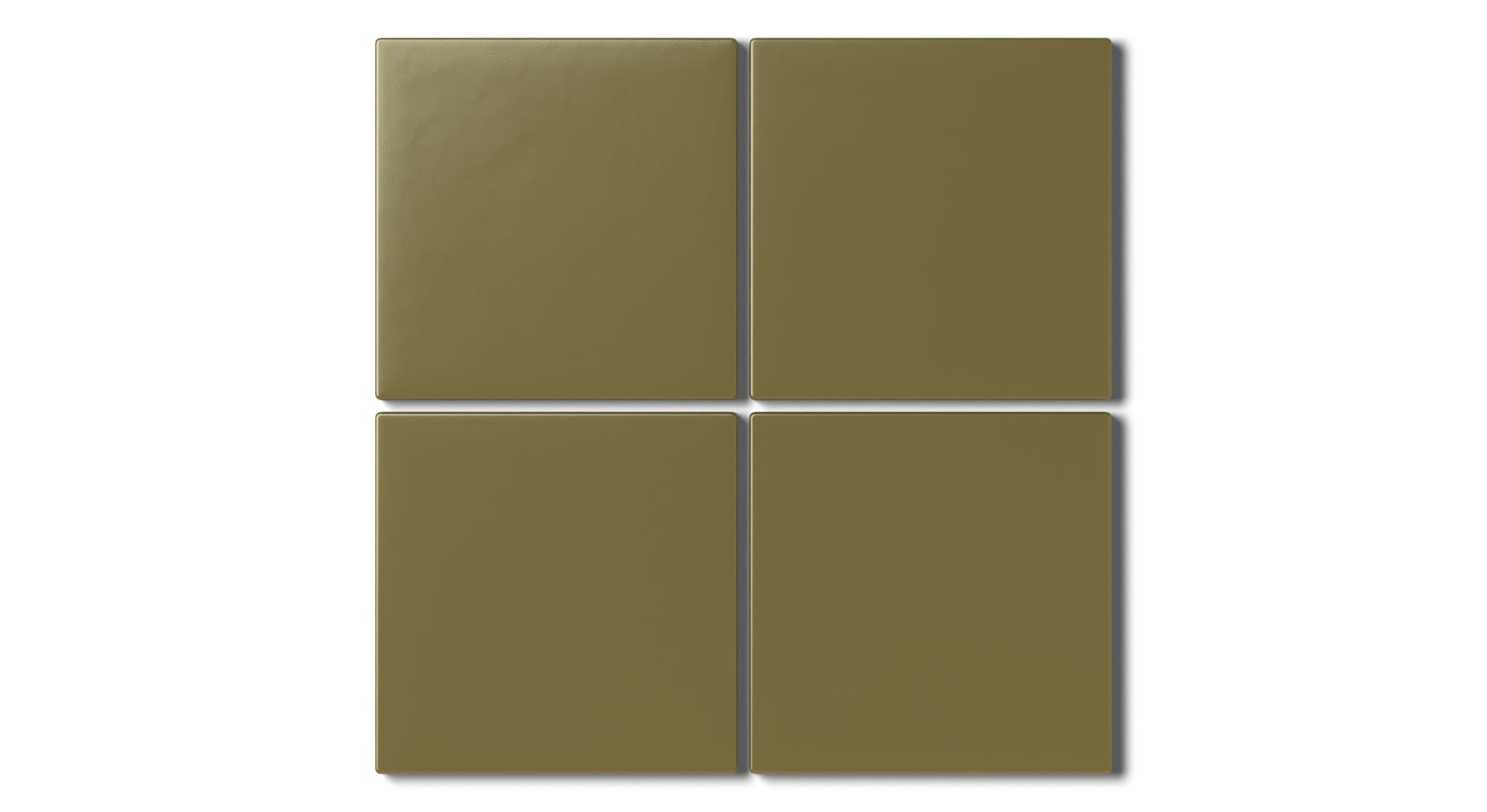 4x4 Natural Press Ceramic Tile in Sap Green Matte