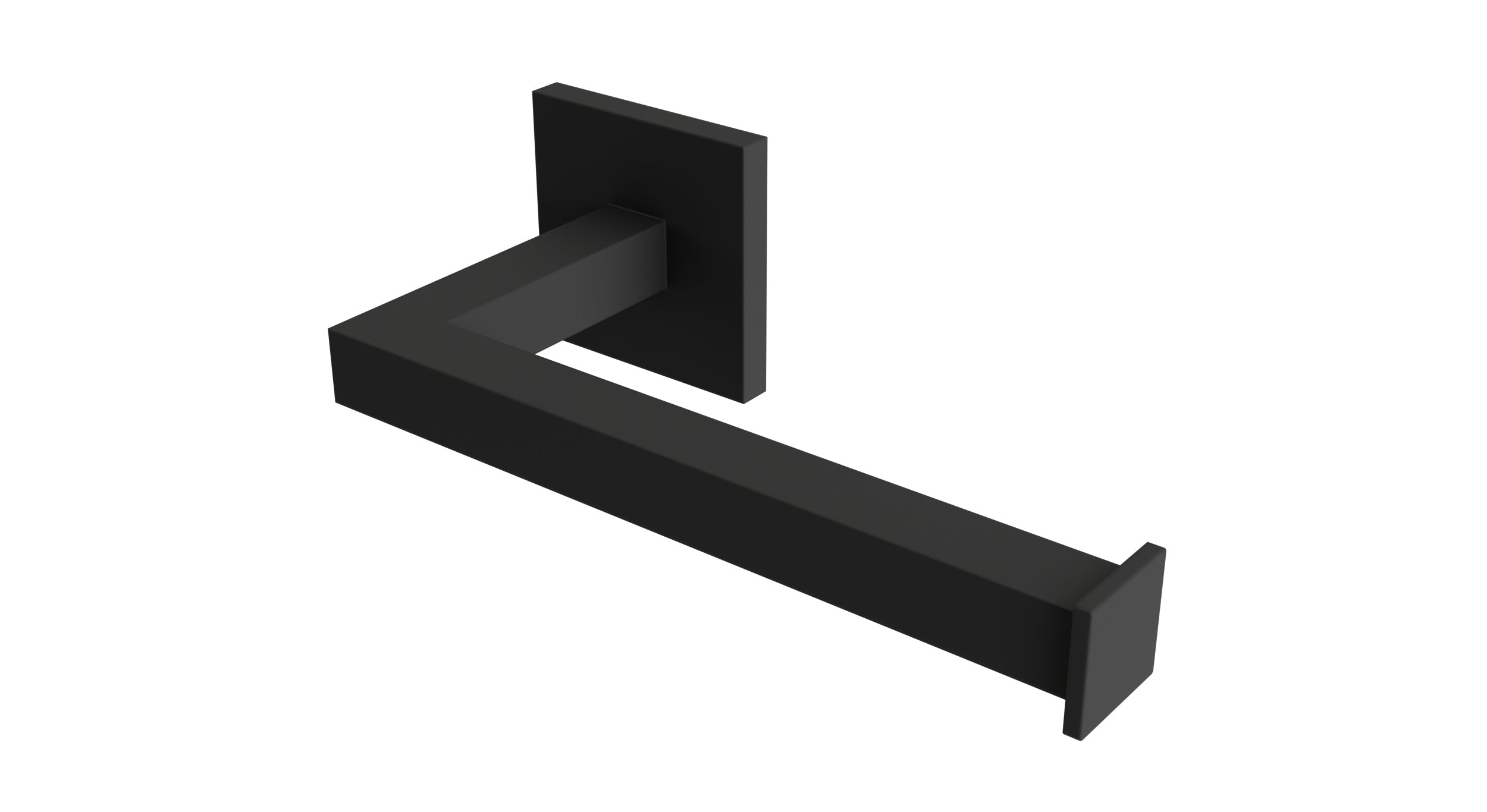 Flatiron Square Single Post Paper Holder in Matte Black