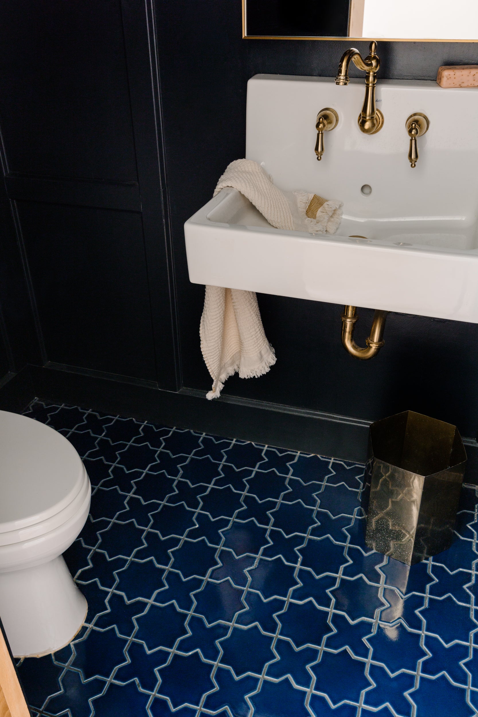 Mini Star & Cross Original Ceramic Tile in Lake Tahoe Gloss