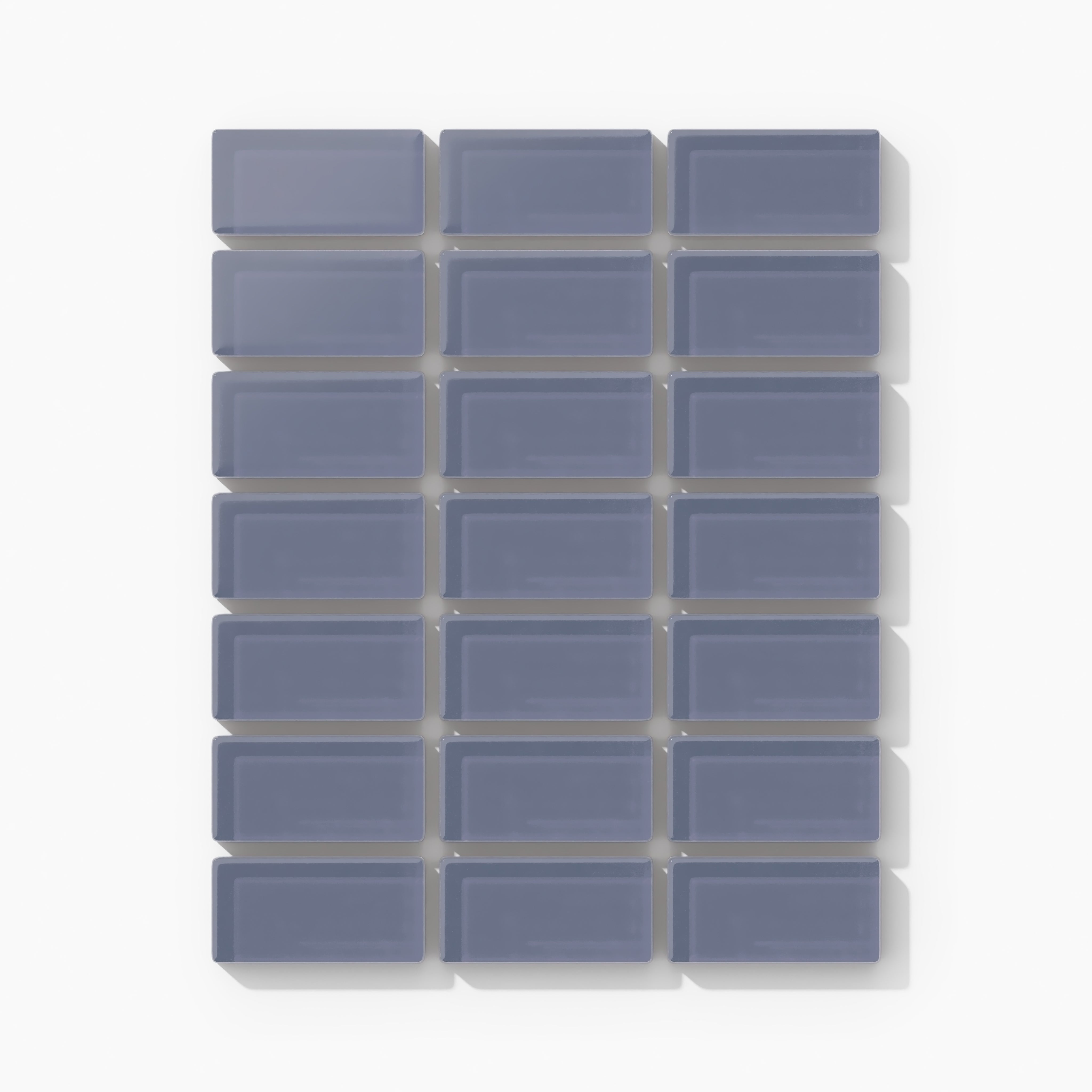 1x2 Straight Set Sheeted Glass Mosaic Tile in Nuthatch Matte