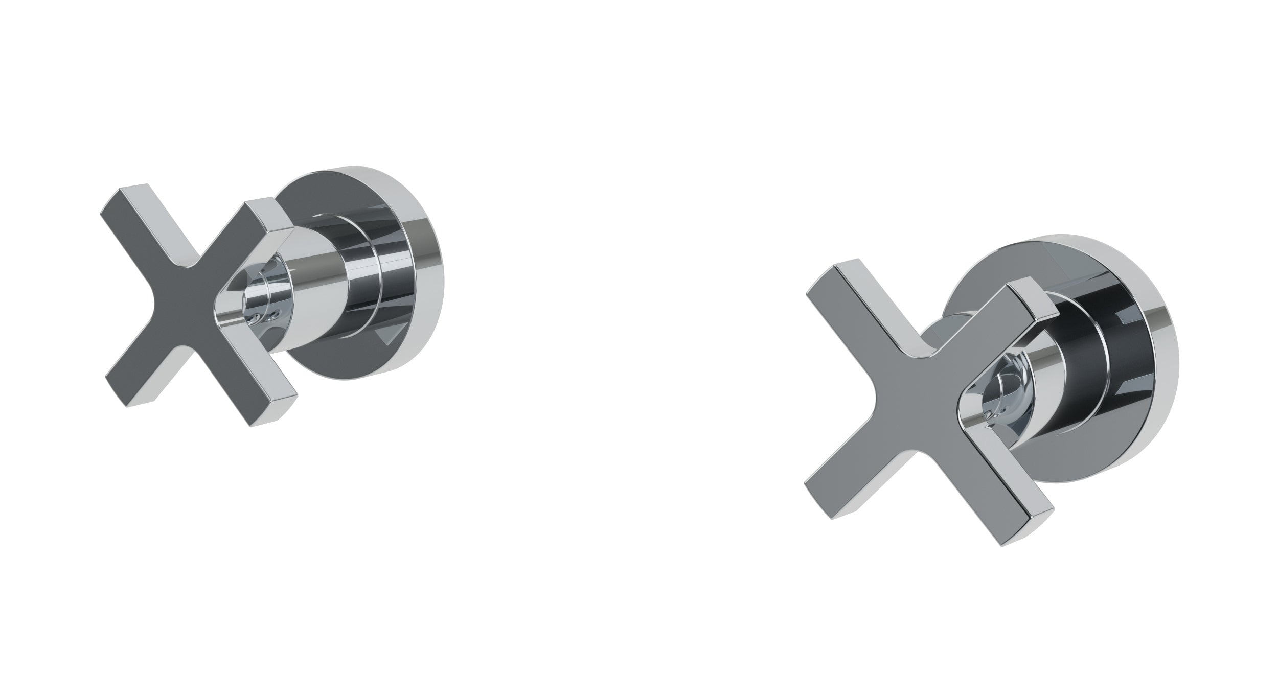 Flatiron Two Handle Wall Mount Bath Trim with Linear Cross Handles