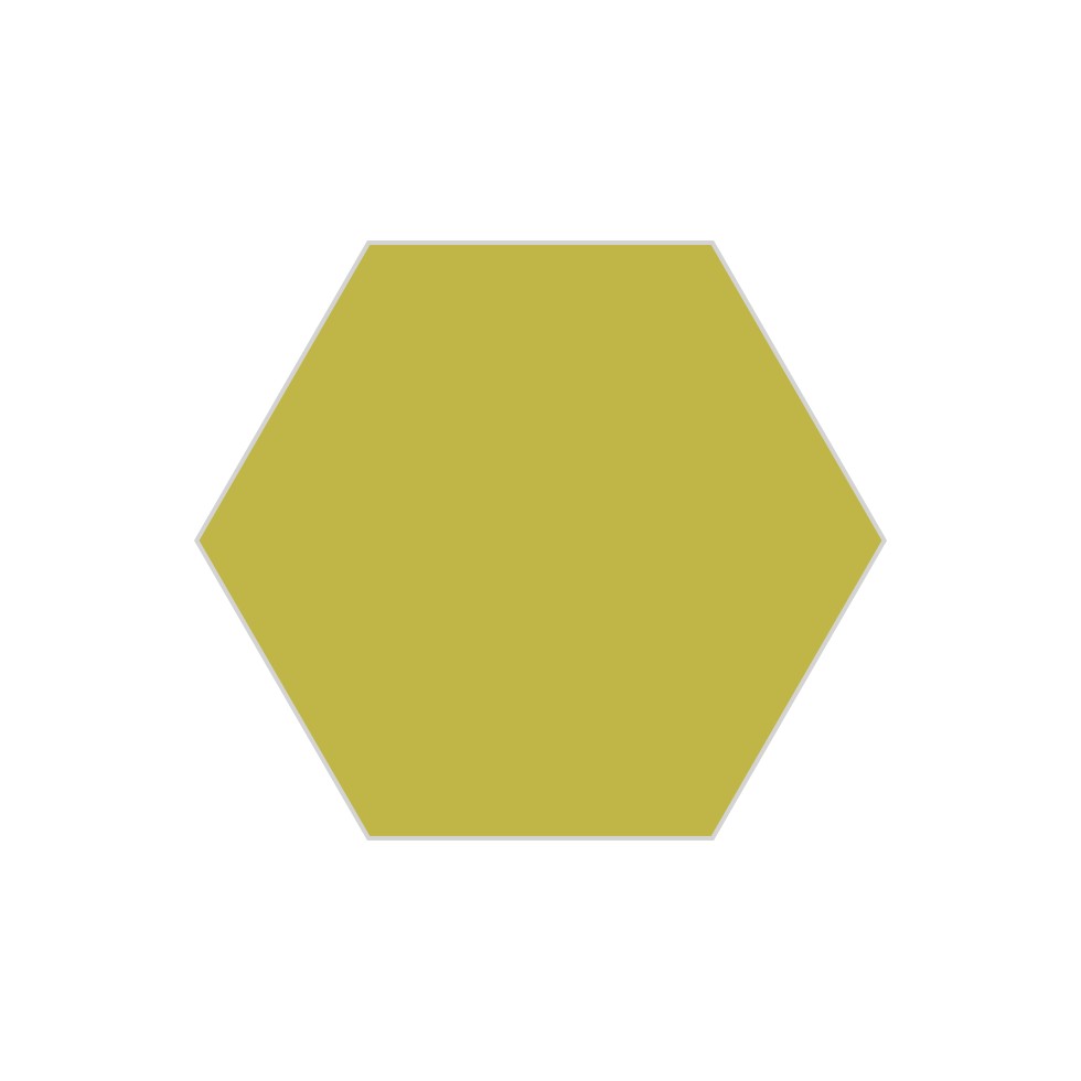 8" Hexagon Original Ceramic Tile in Palm Tree Matte