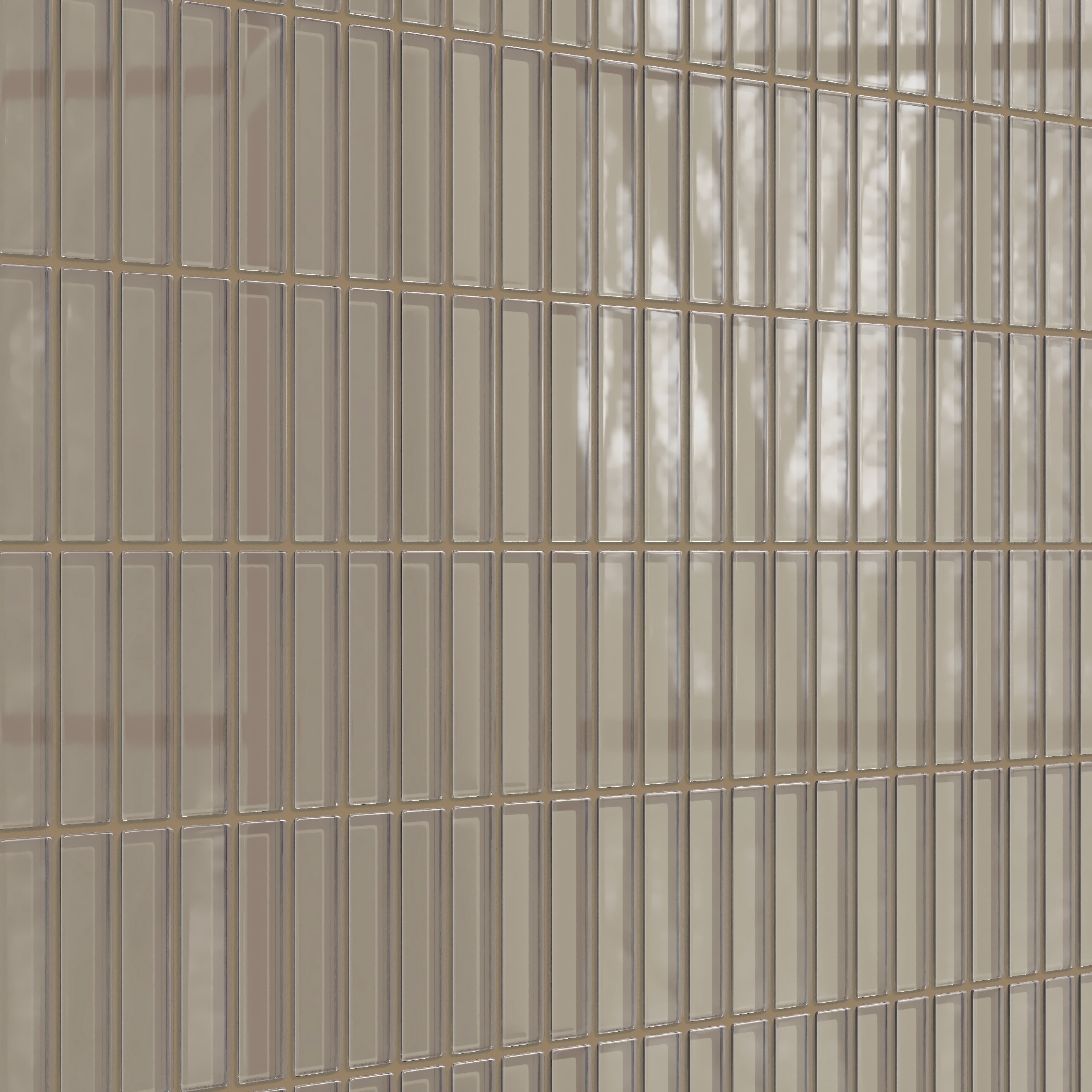 1x4 Straight Set Sheeted Glass Mosaic Tile in Quail Gloss