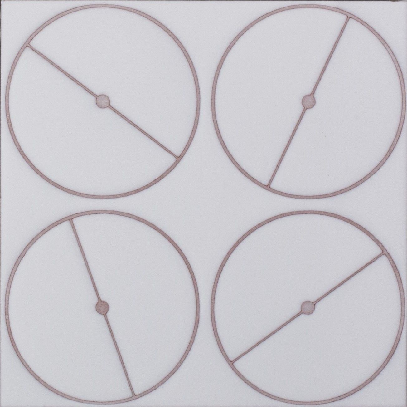 8x8 Handpainted Tile Pivot in White Motif
