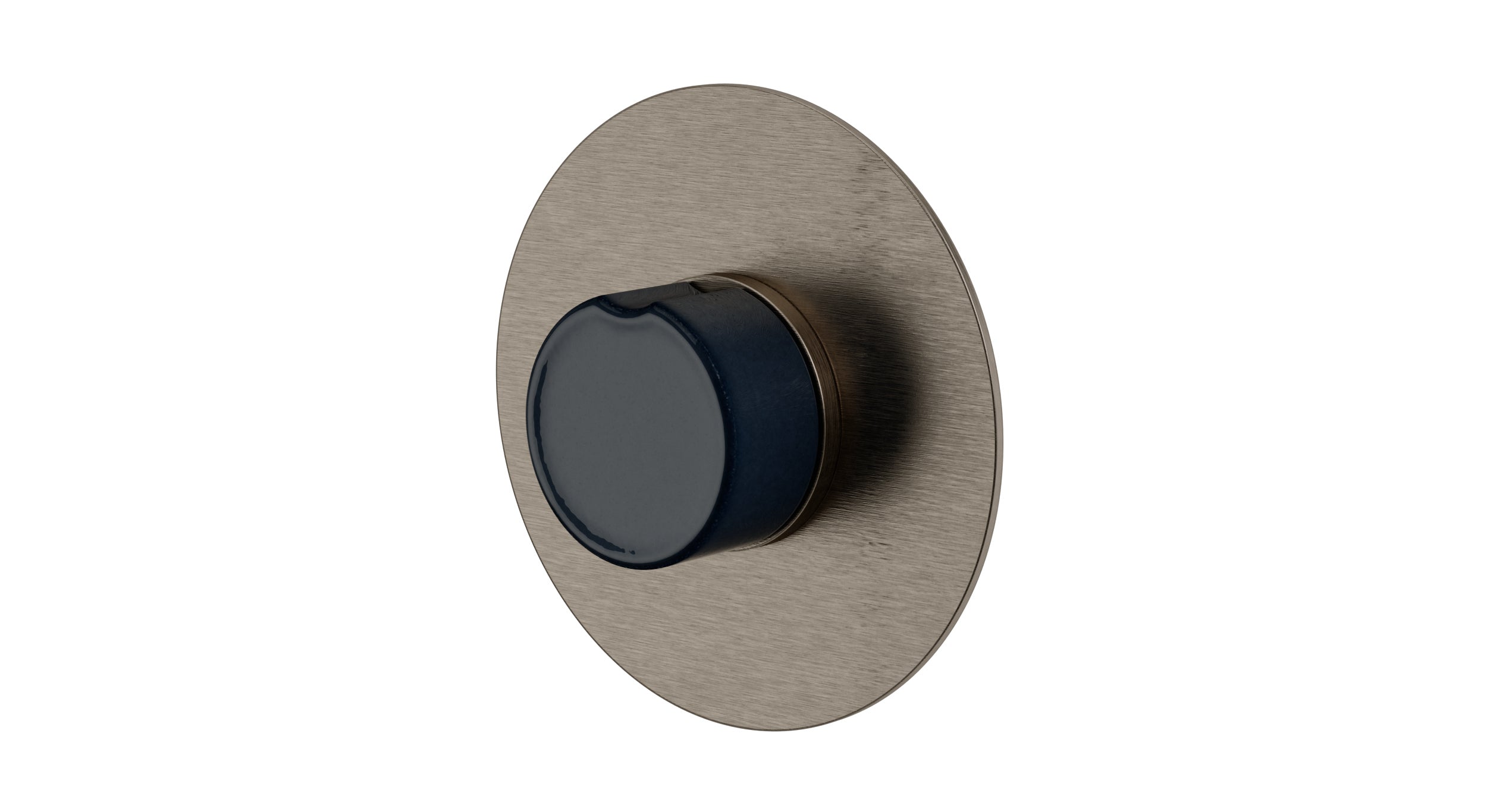 Foundry One Handle Wall Mount Shower Trim with Groove Ceramic Knob Handle in Antique Nickel