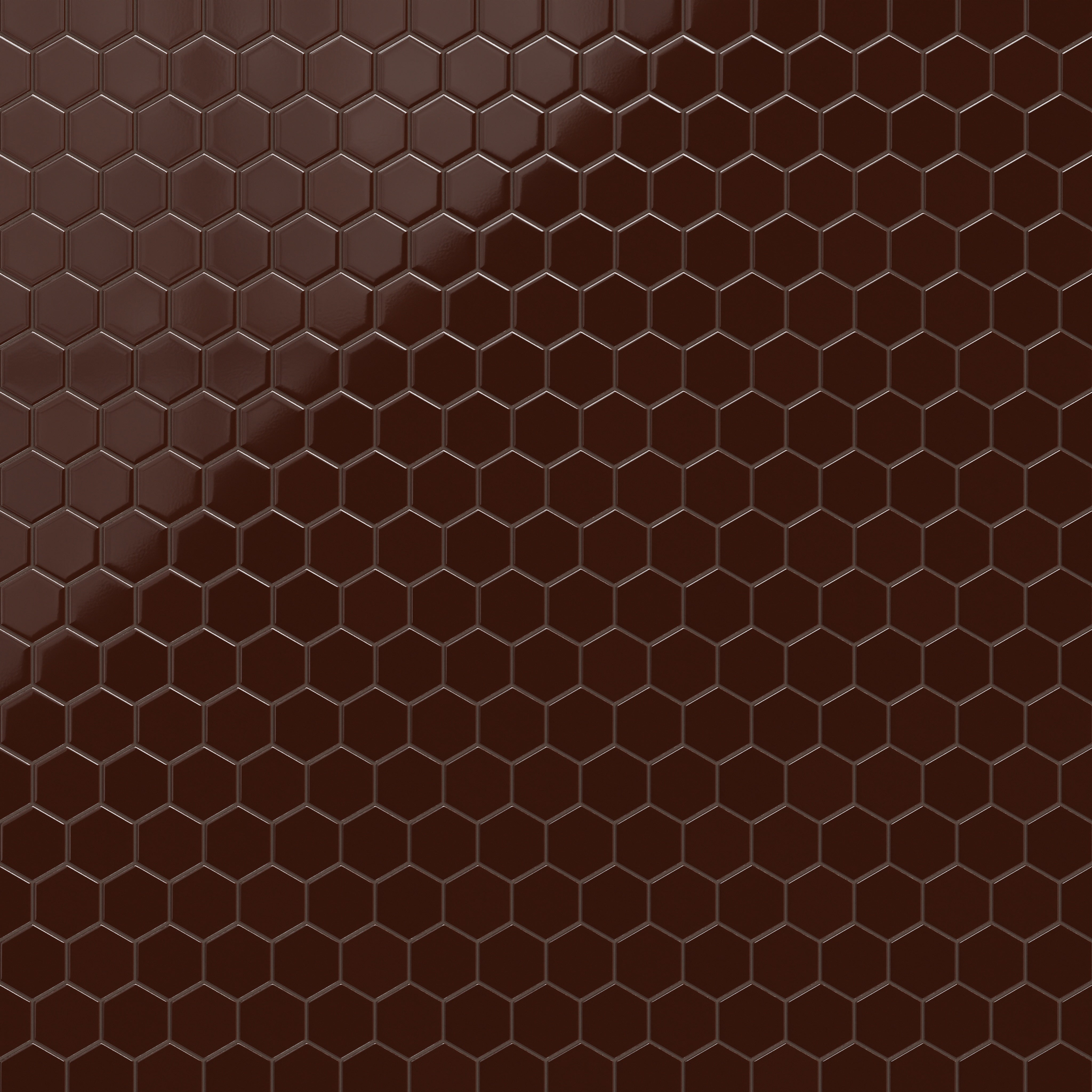 4" Hexagon Original Ceramic Tile in Garnet Gloss