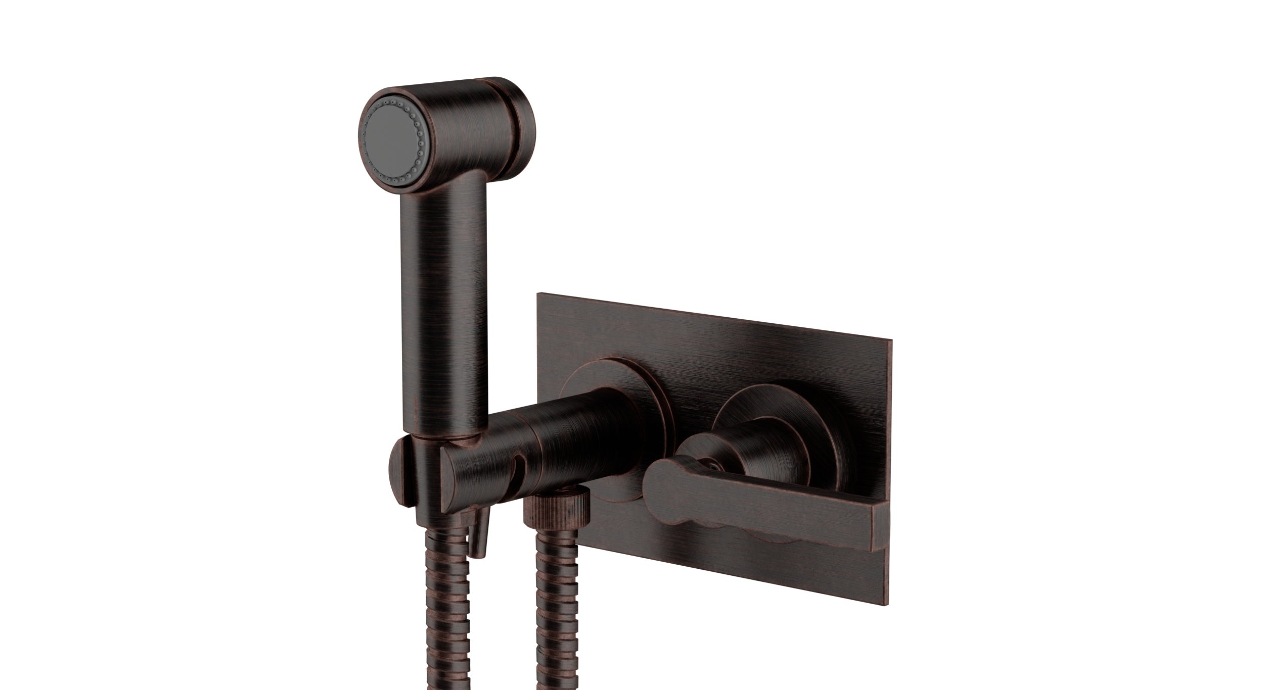 Flatiron One Handle Wall Mount Bidet Trim with Linear Lever Handle in Antique Bronze